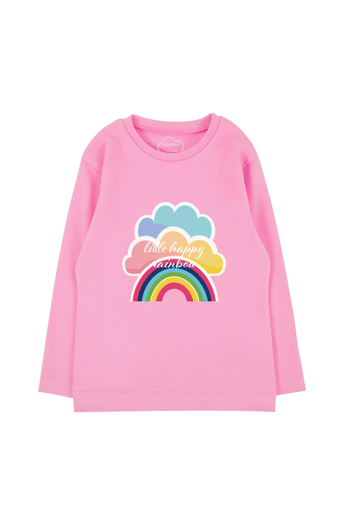 Mavipink 24SS0450 Happy Rainbow Long Sleeve T-Shirt Pink