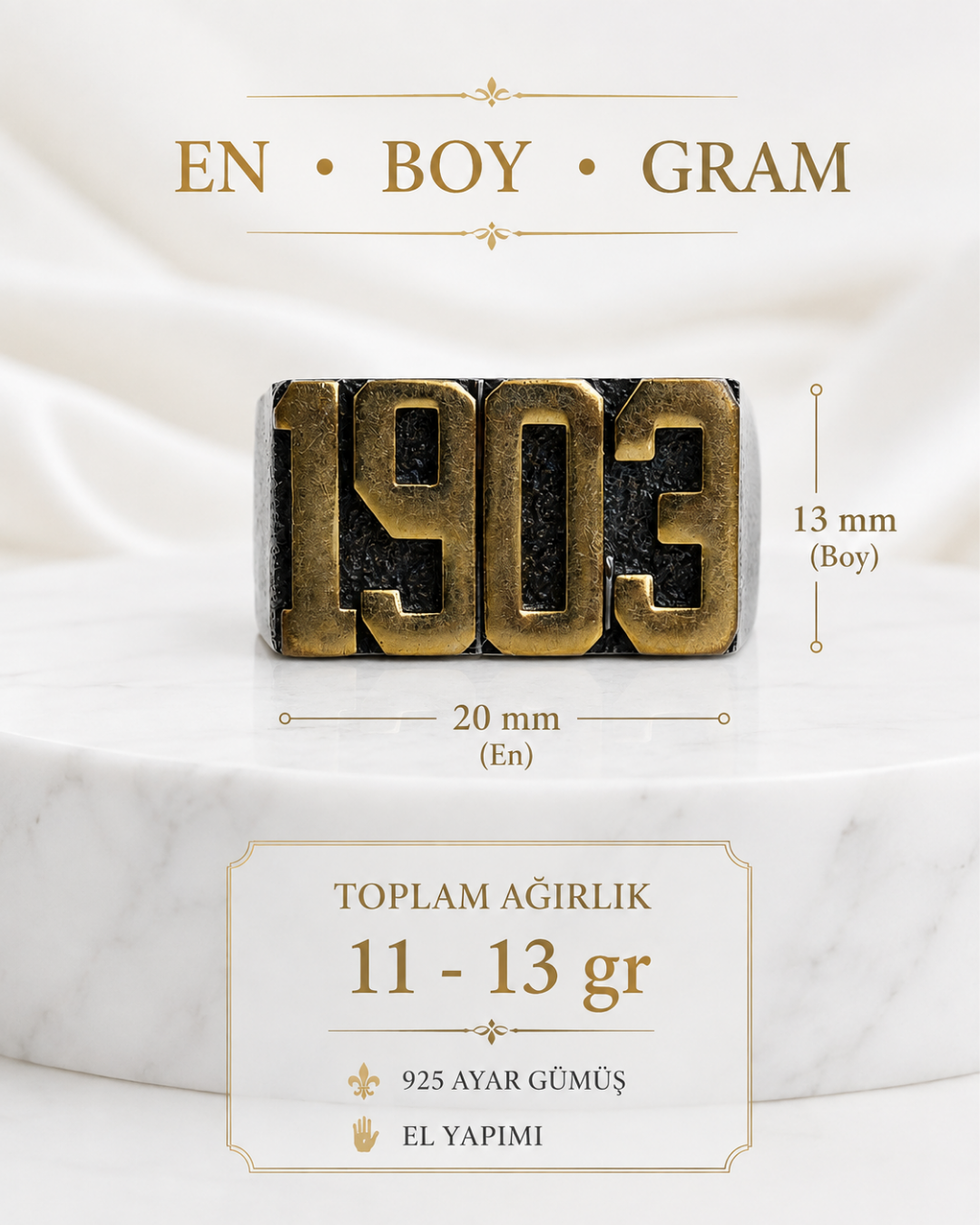 1903 Mührü Erkek Gümüş Yüzük