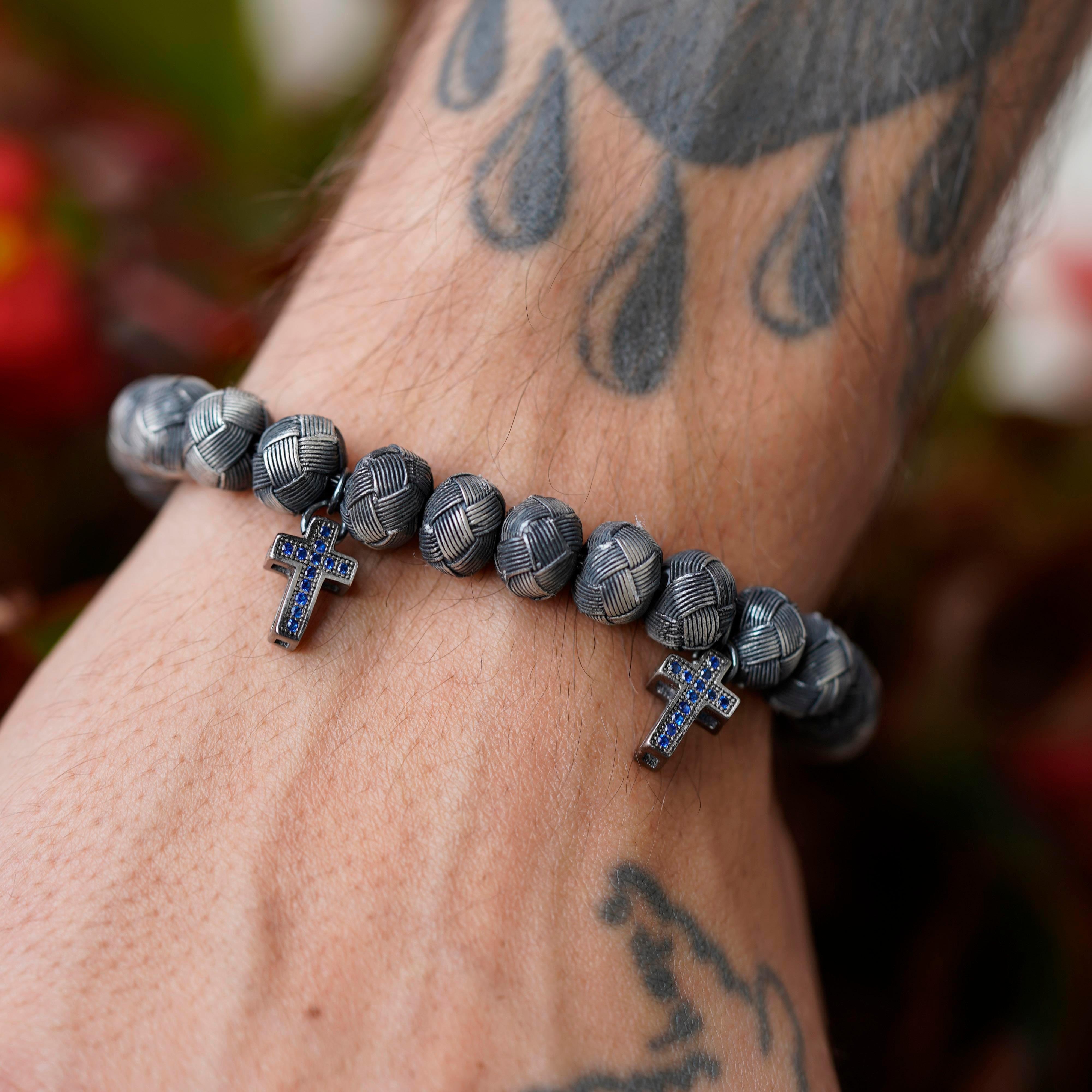 Dark Soul, Blue Cross, Unisex Bracelet