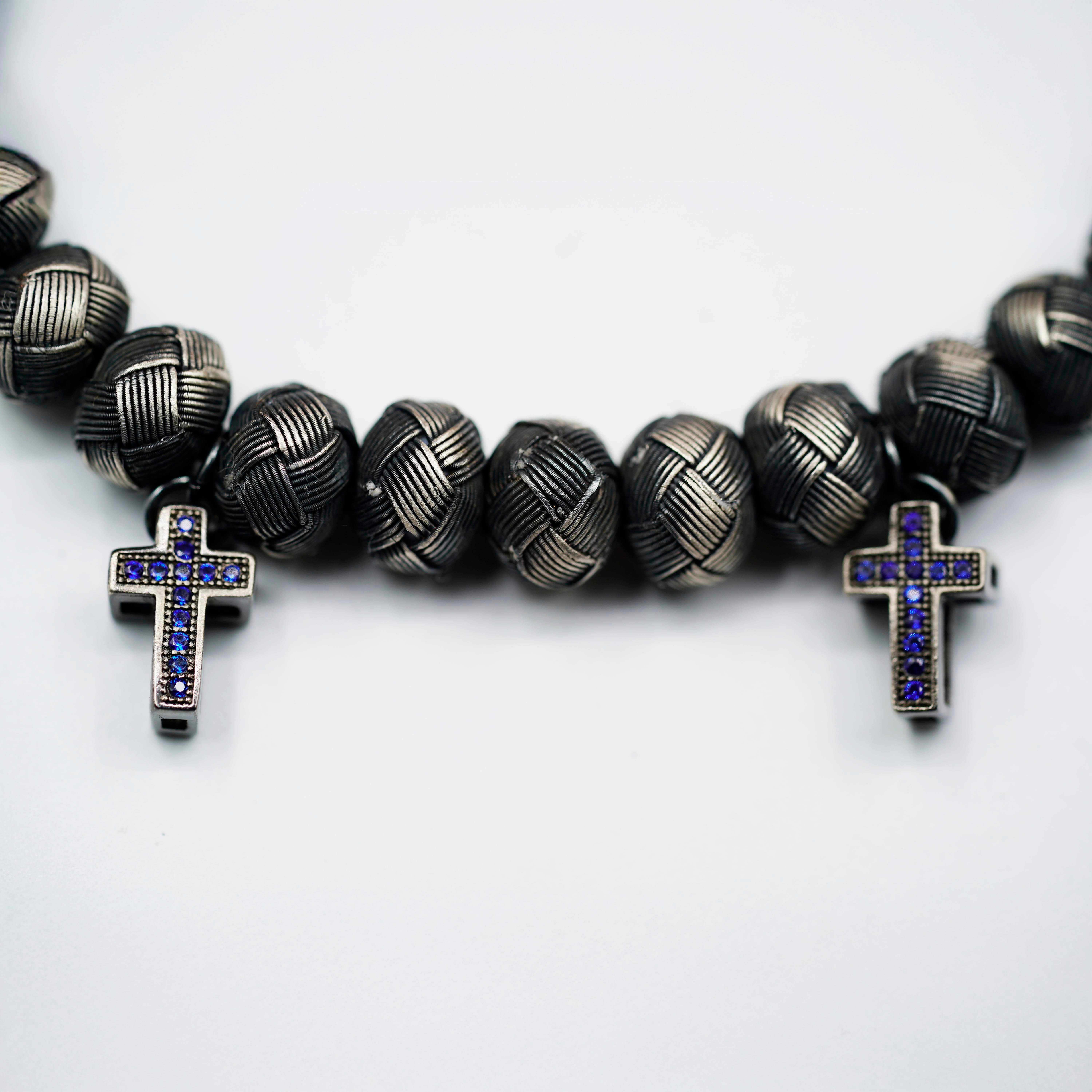 Dark Soul, Blue Cross, Unisex Bracelet