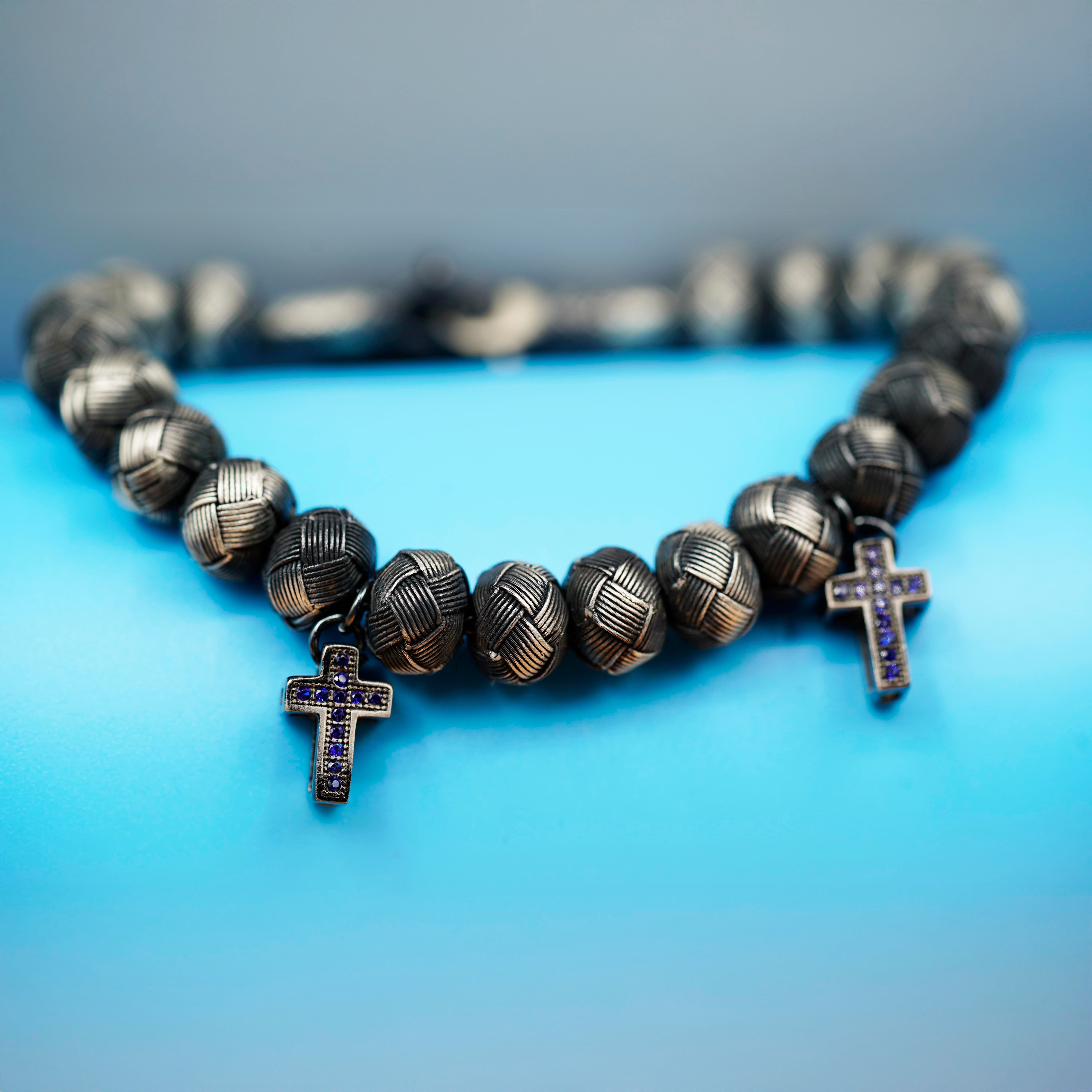 Dark Soul, Blue Cross, Unisex Bracelet