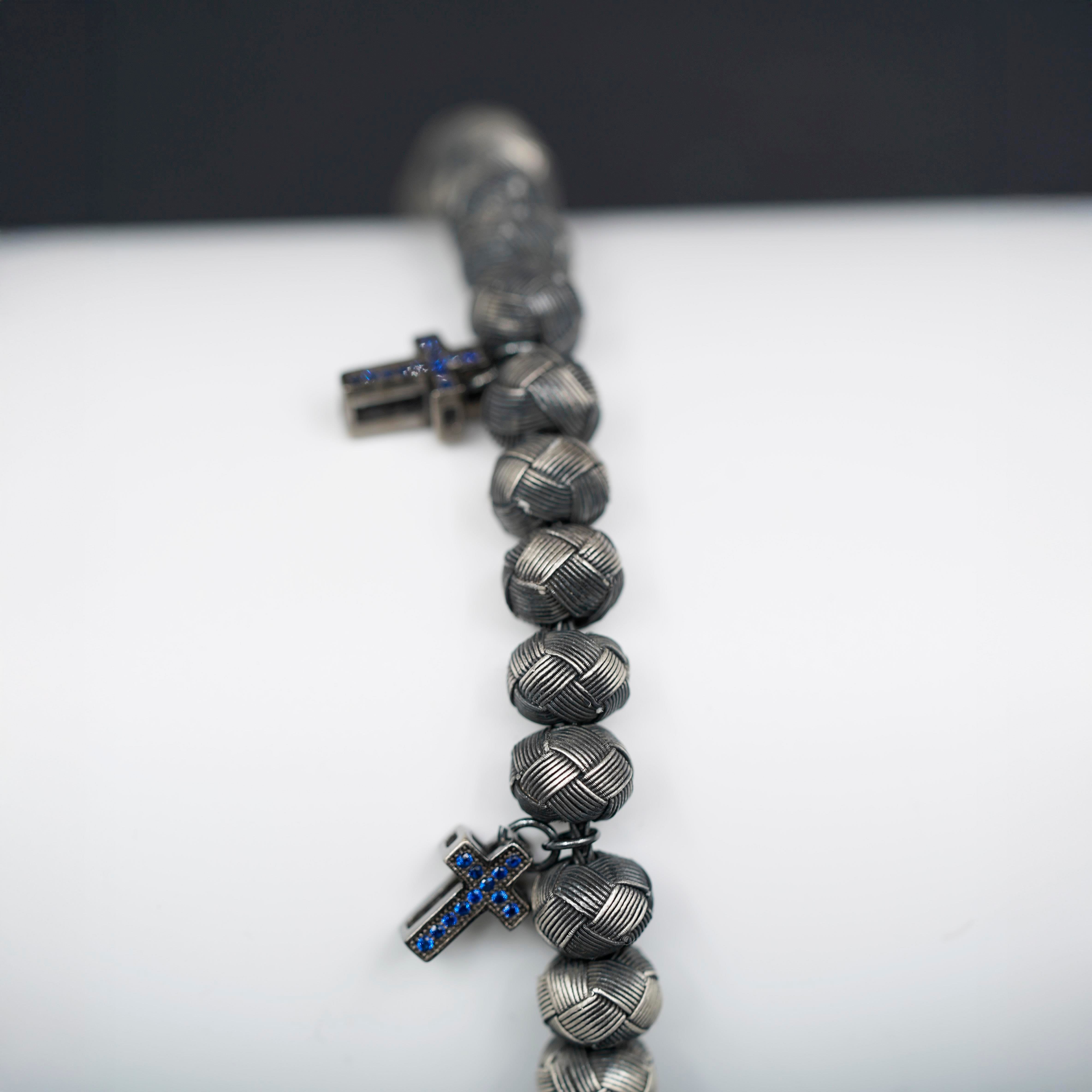 Dark Soul, Blue Cross, Unisex Bracelet