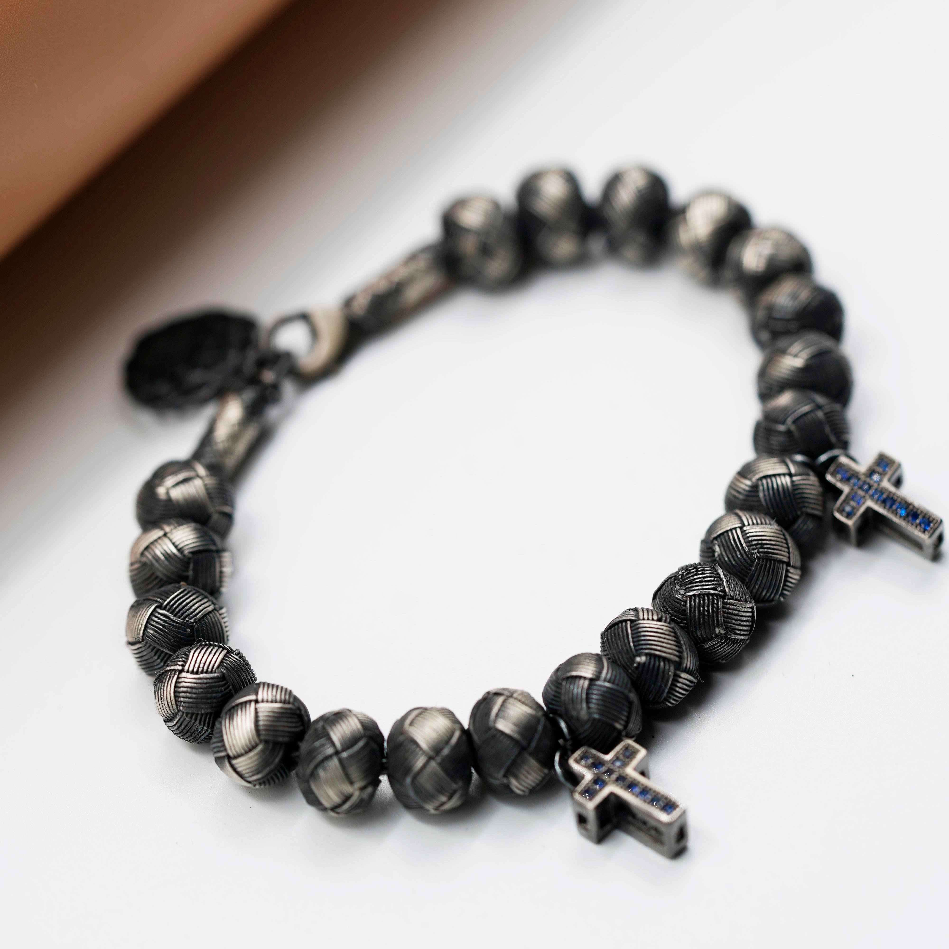 Dark Soul, Blue Cross, Unisex Bracelet