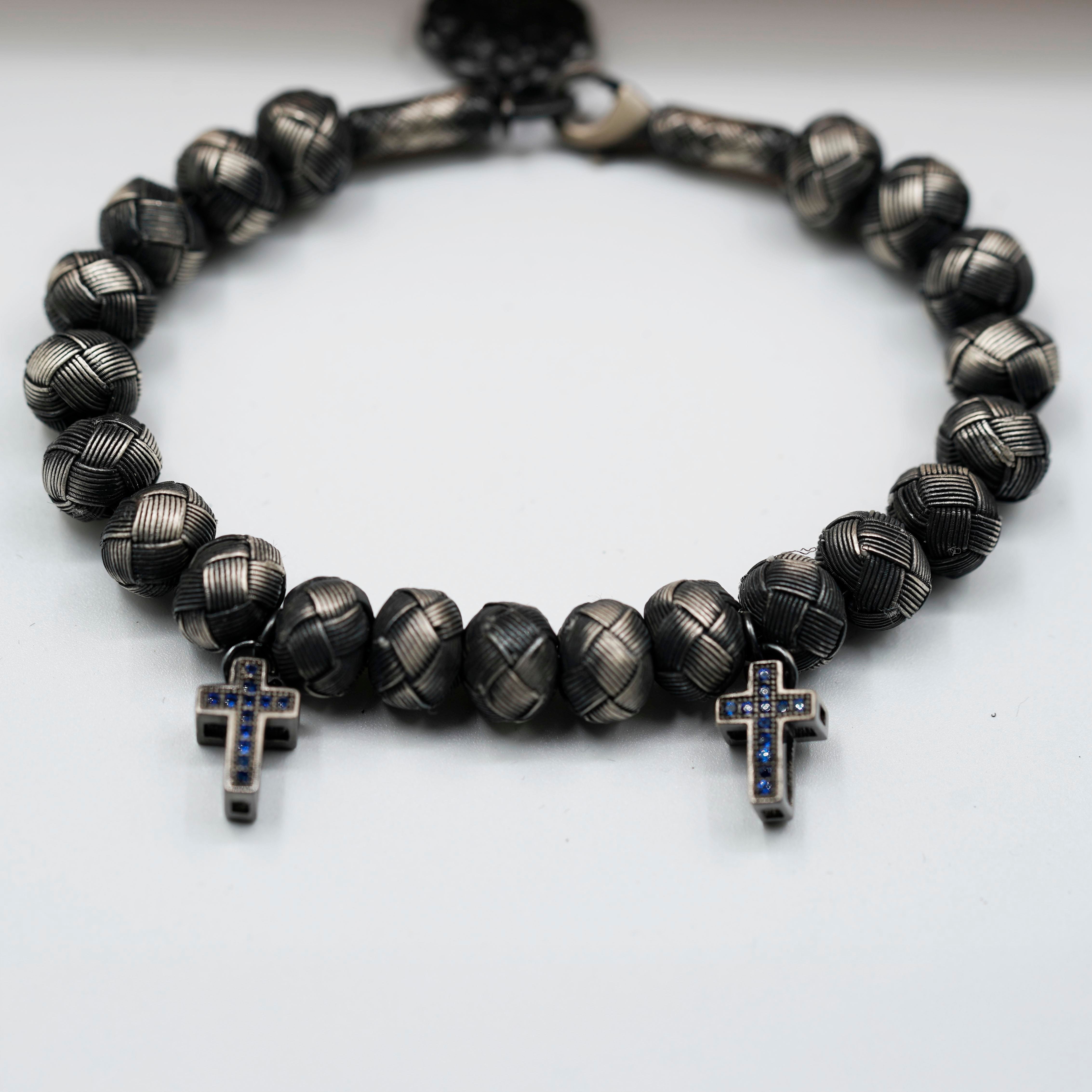Dark Soul, Blue Cross, Unisex Bracelet