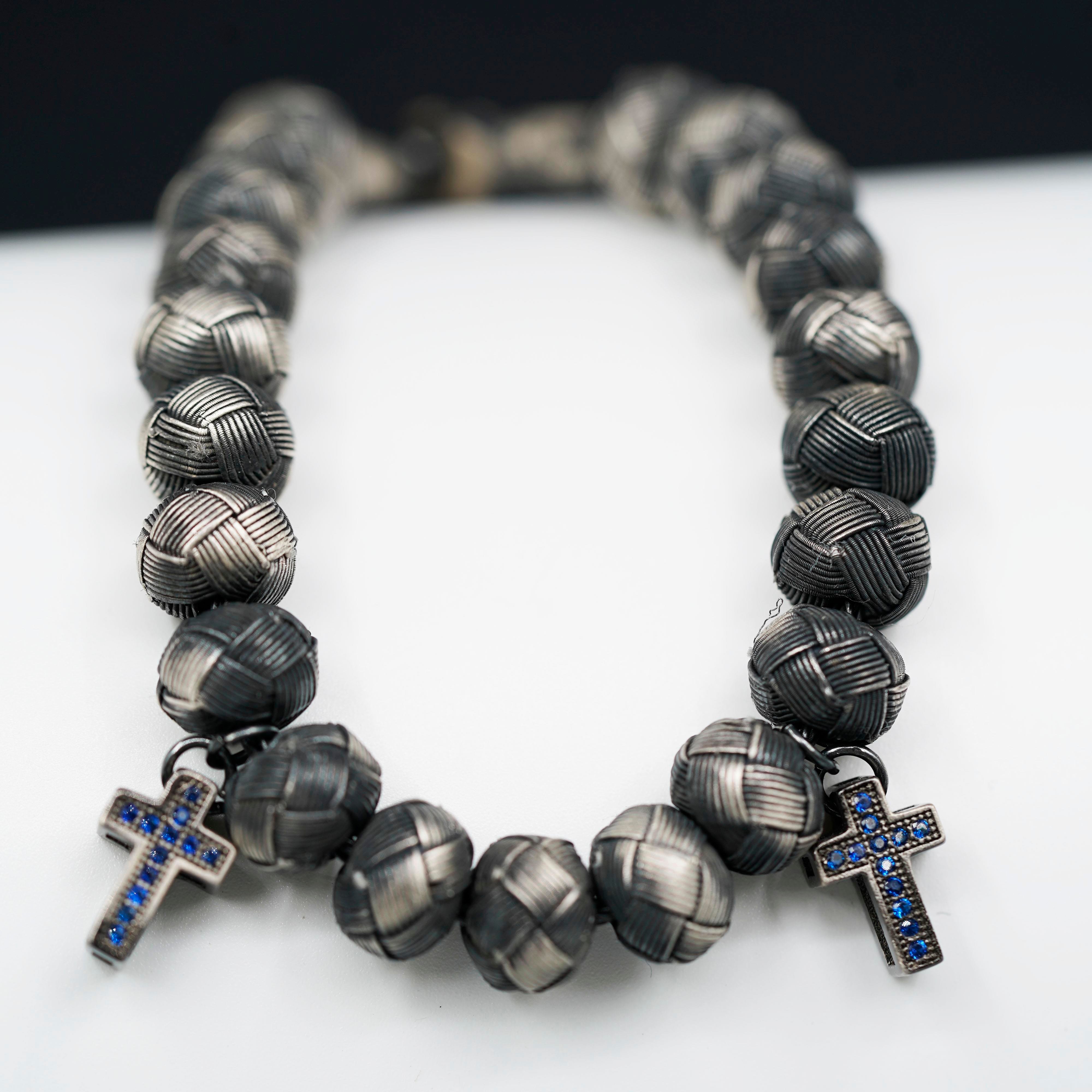 Dark Soul, Blue Cross, Unisex Bracelet