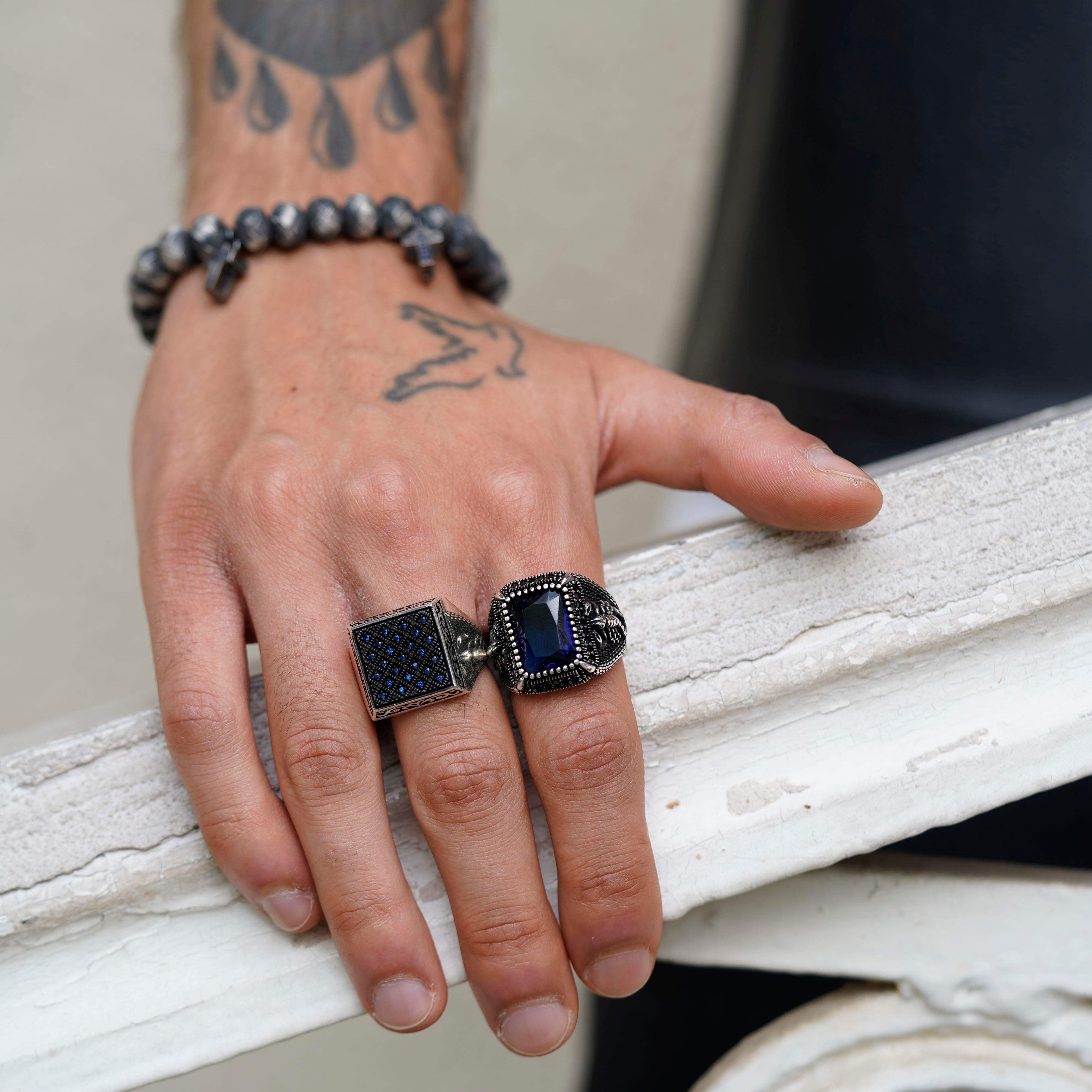 Dark Soul, Blue Cross, Unisex Bracelet