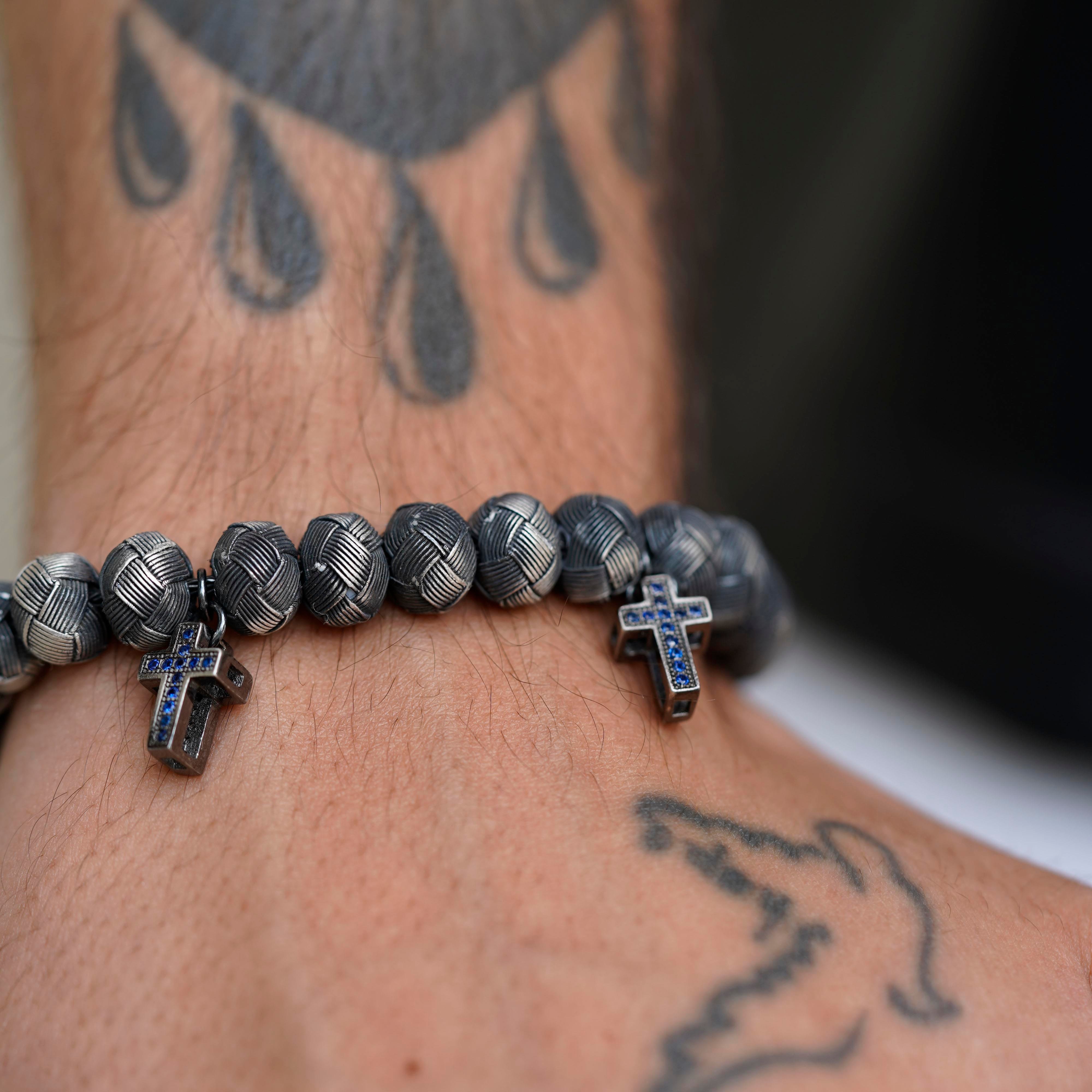 Dark Soul, Blue Cross, Unisex Bracelet