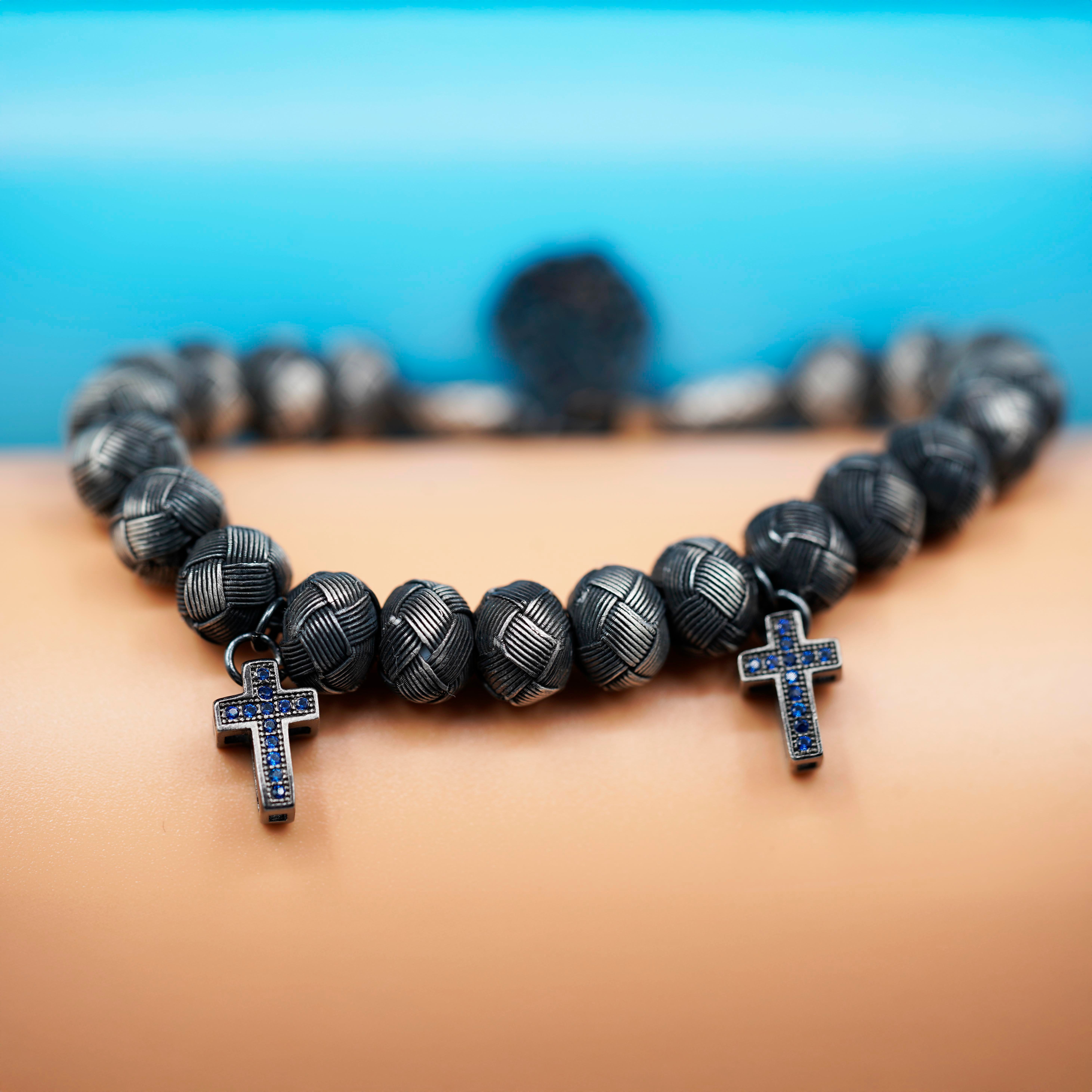 Dark Soul, Blue Cross, Unisex Bracelet