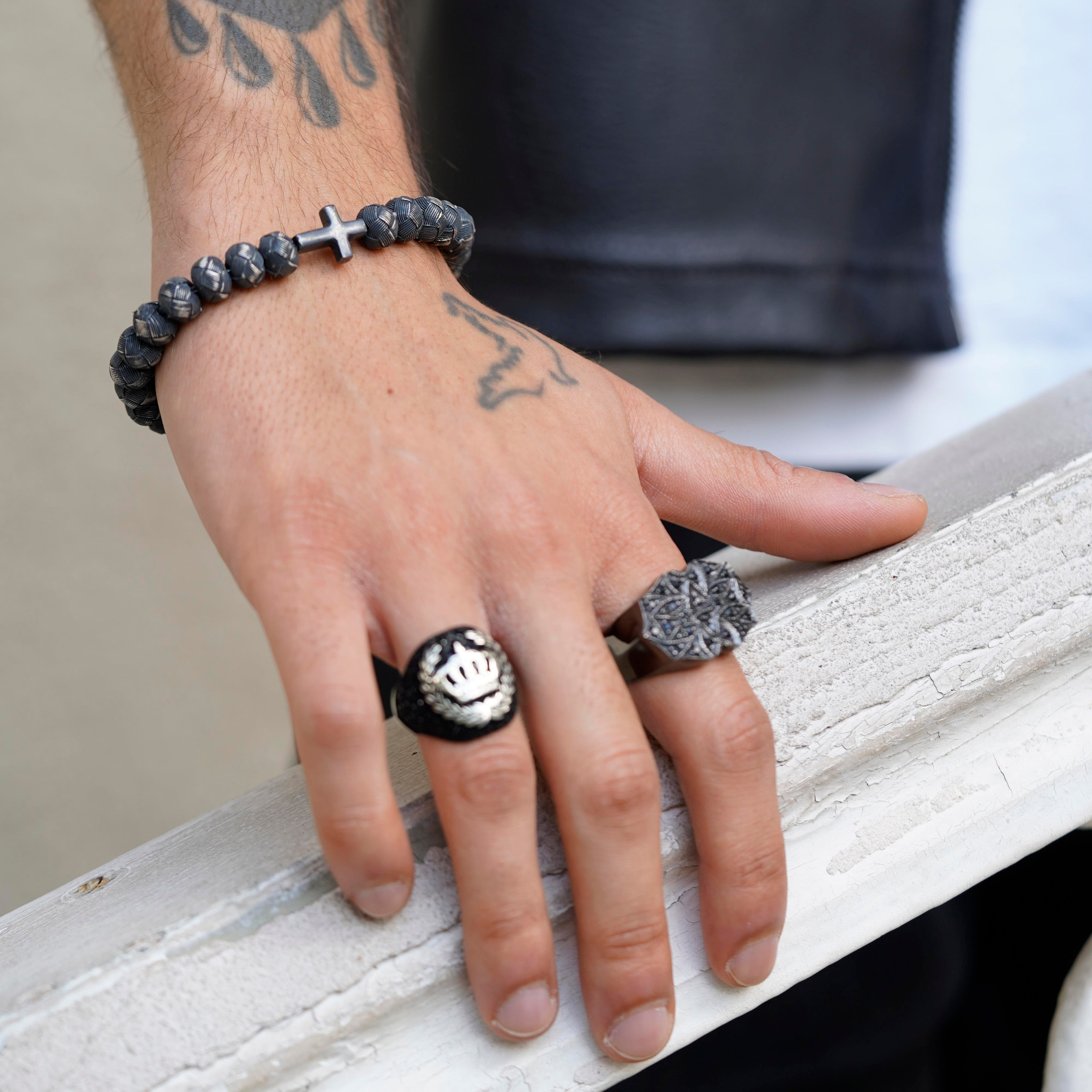 Dark Soul, Dark Single Cross, Unisex Bracelet