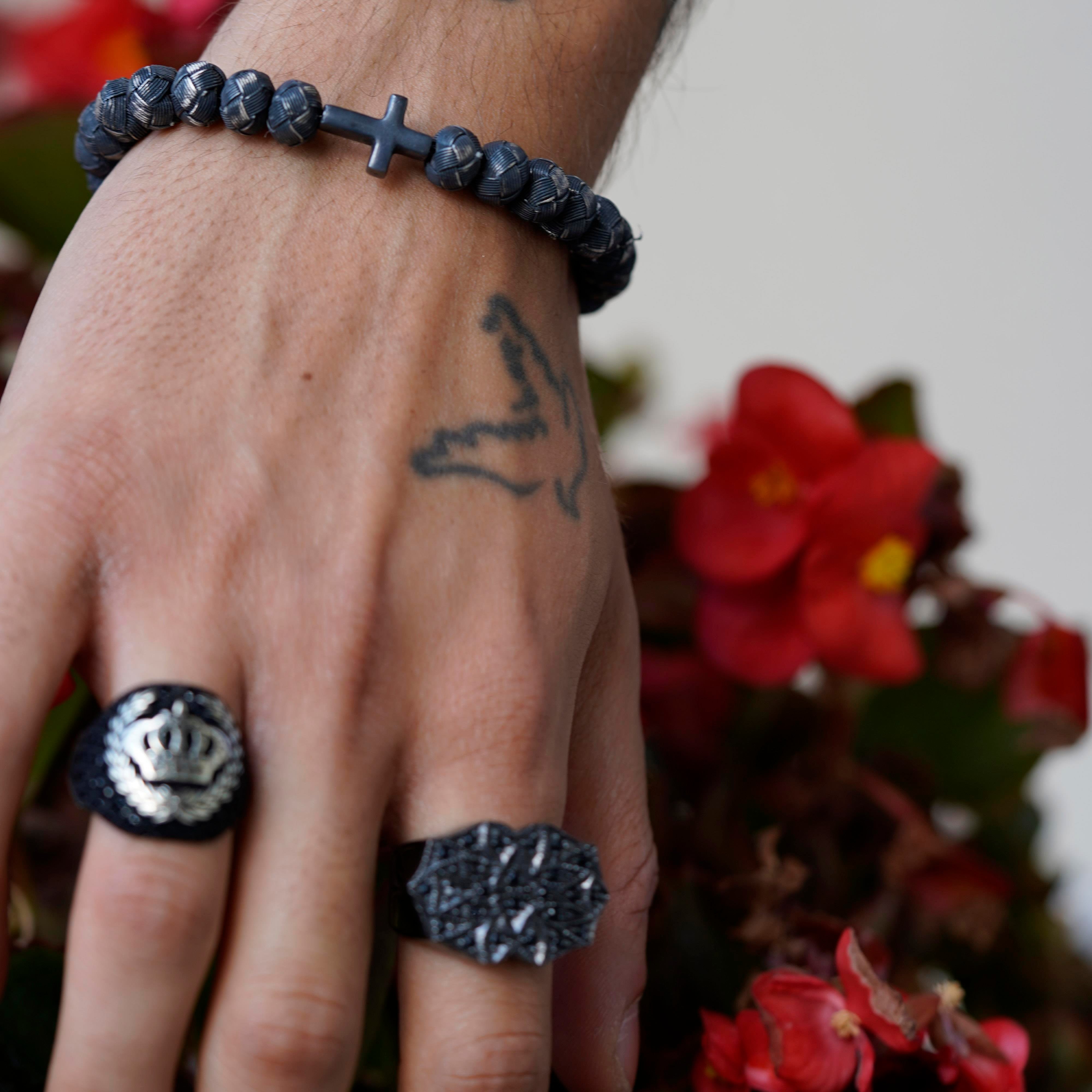 Dark Soul, Dark Single Cross, Unisex Bracelet