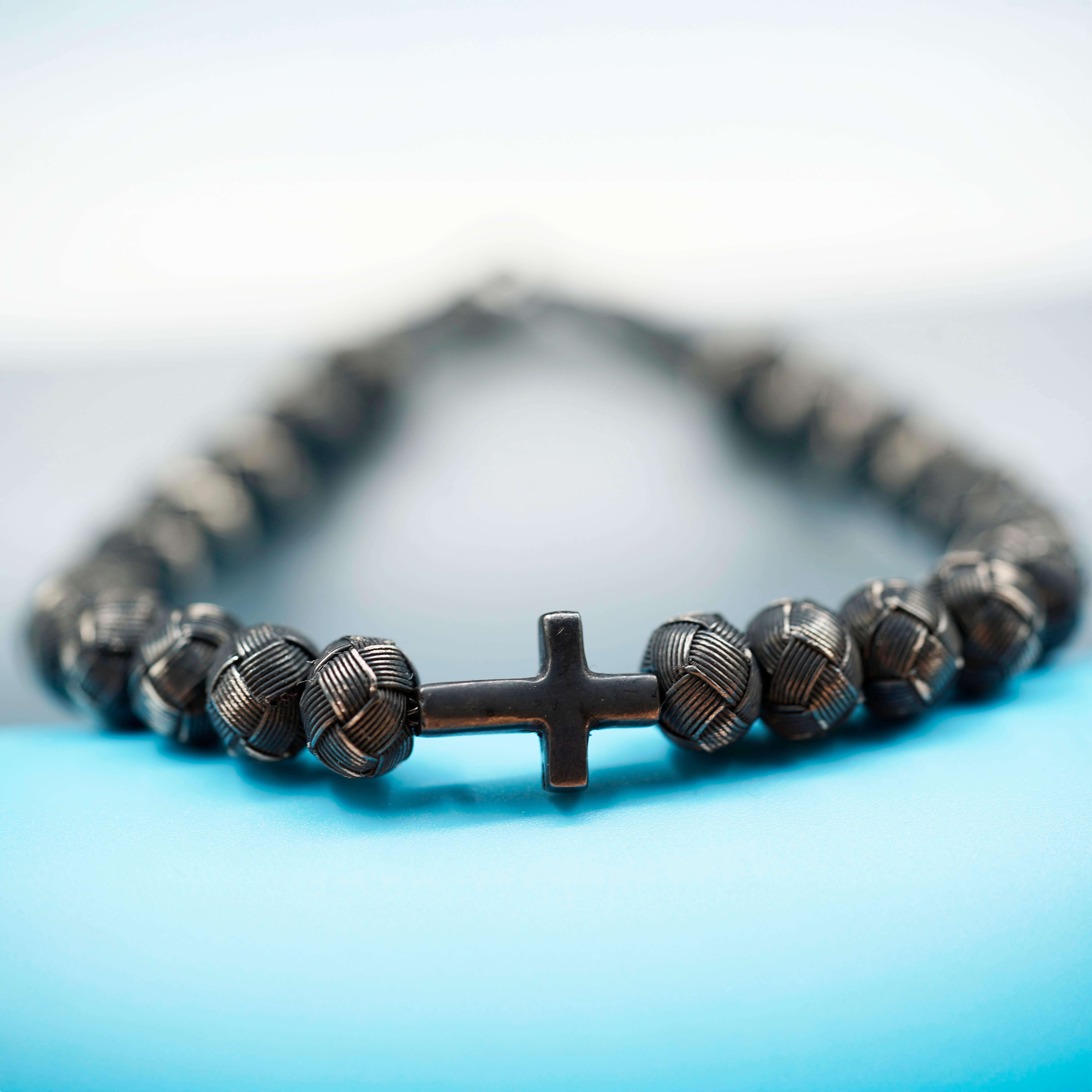 Dark Soul, Dark Single Cross, Unisex Bracelet