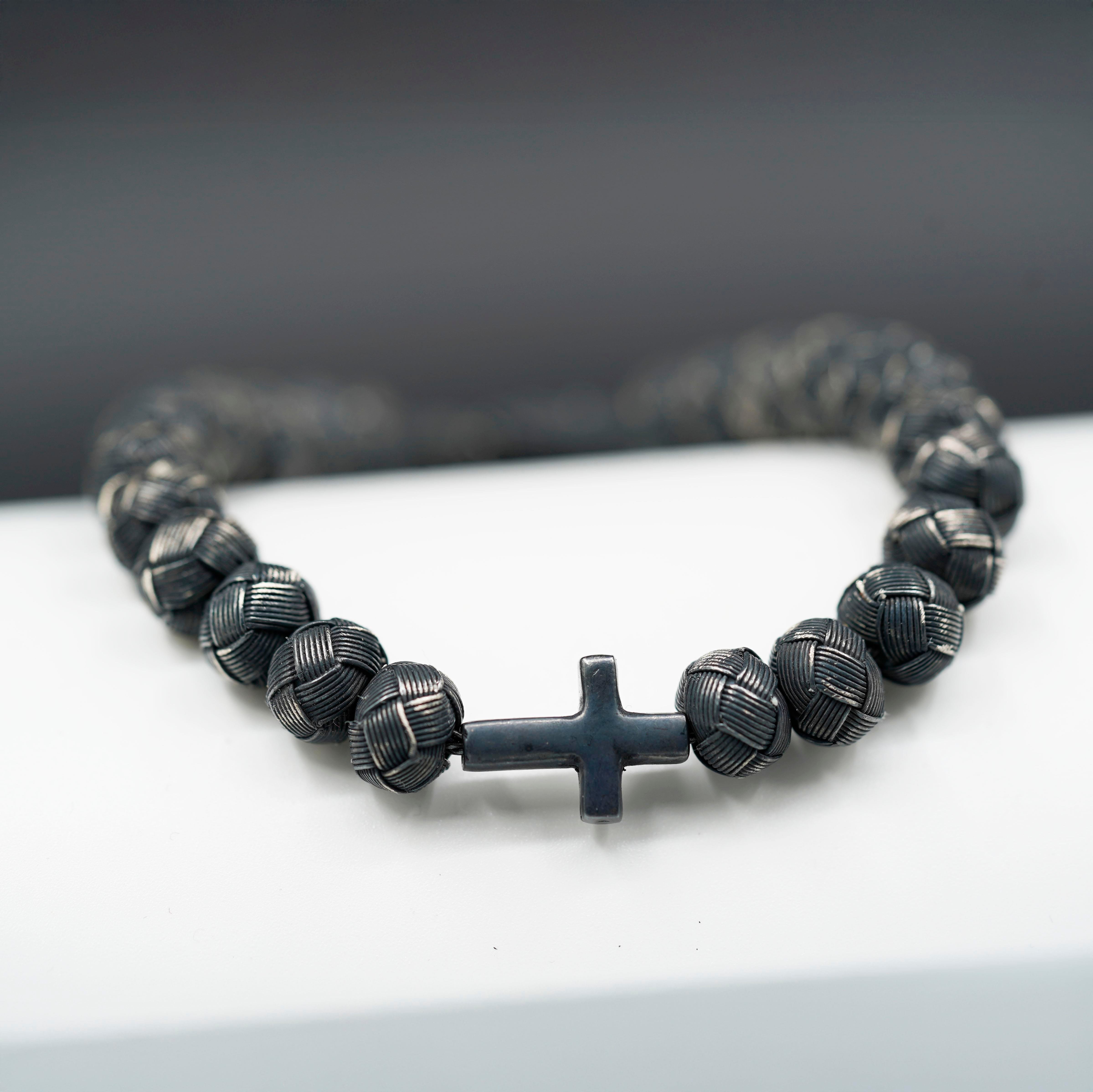Dark Soul, Dark Single Cross, Unisex Bracelet