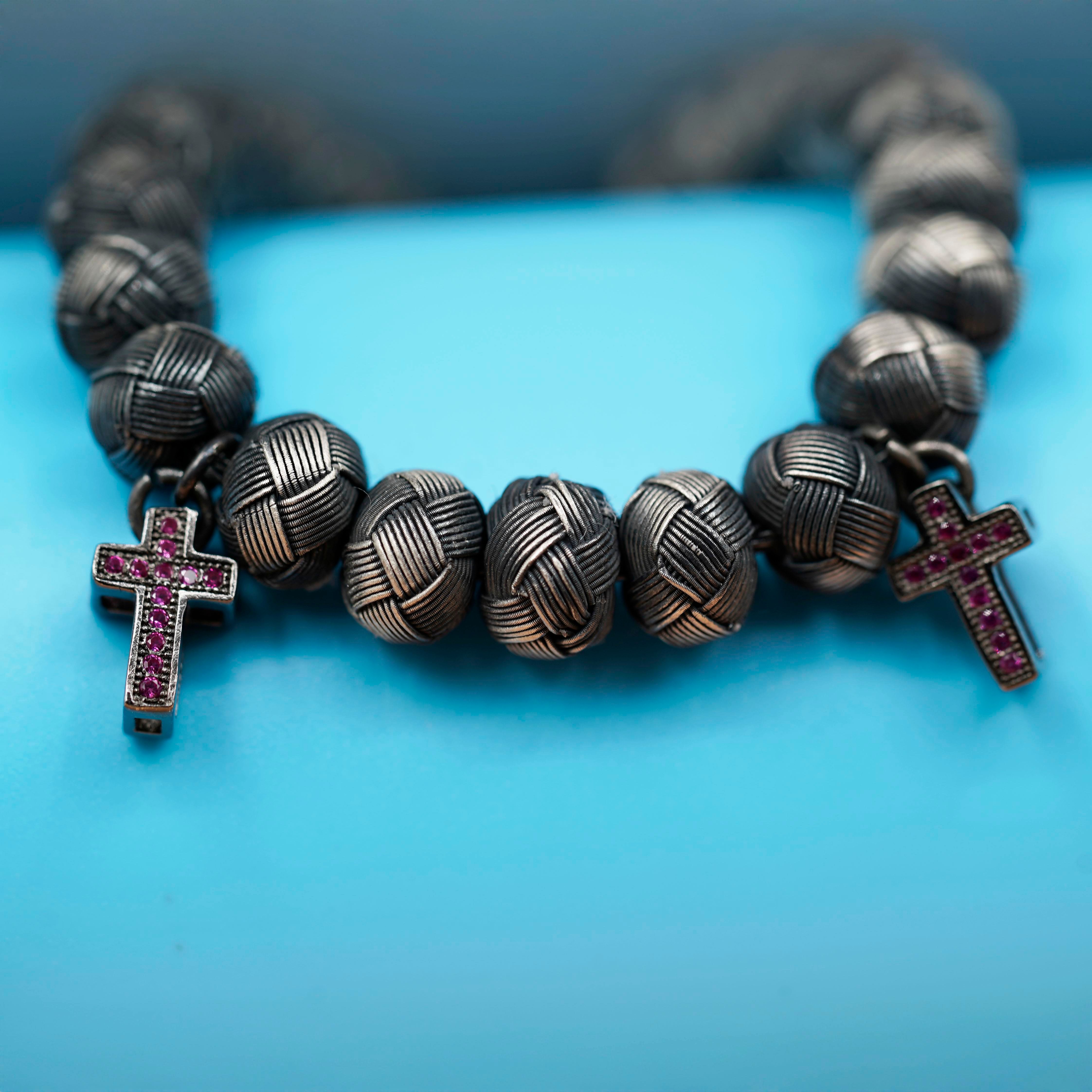 Dark Soul, Pink Cross, Unisex Bracelet