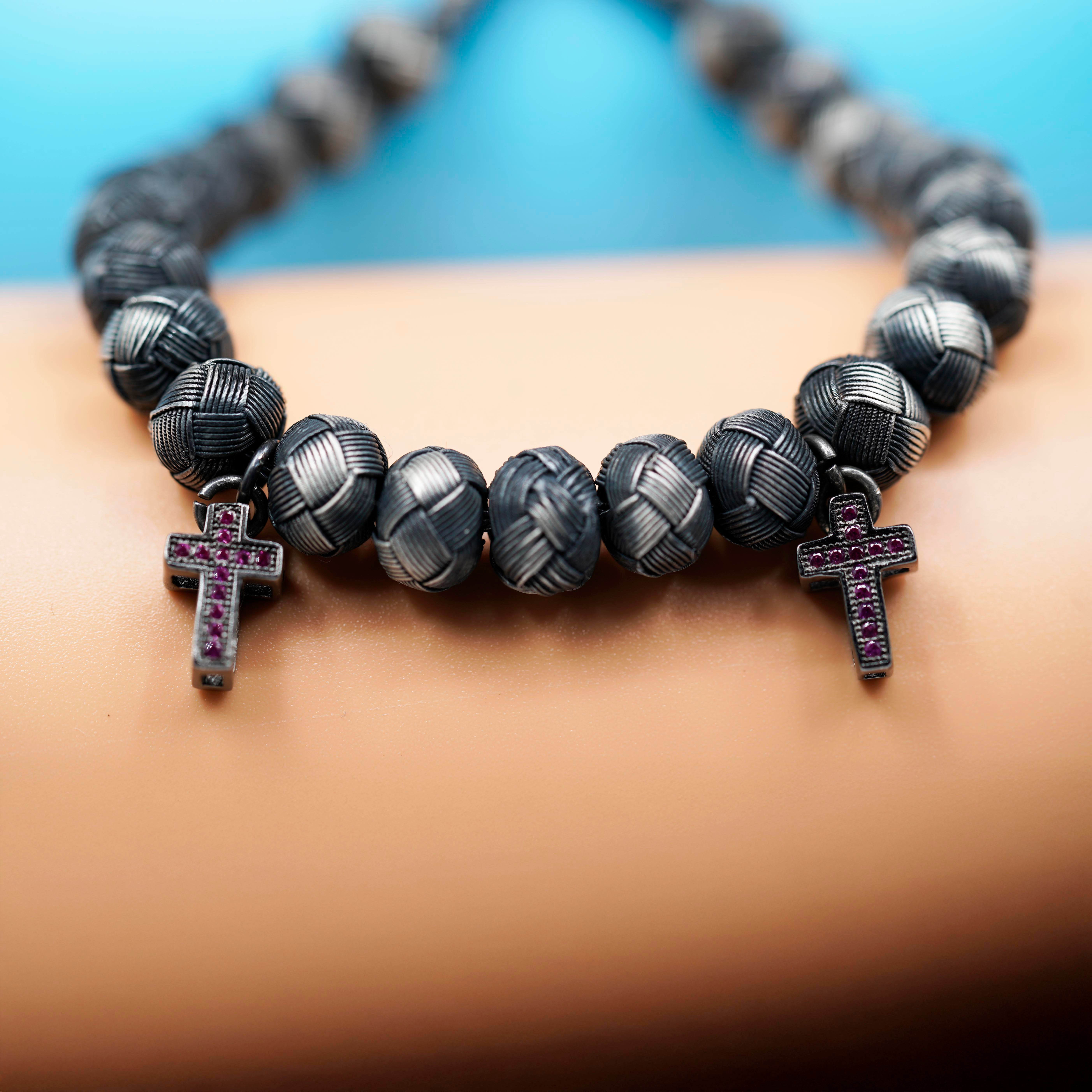 Dark Soul, Pink Cross, Unisex Bracelet