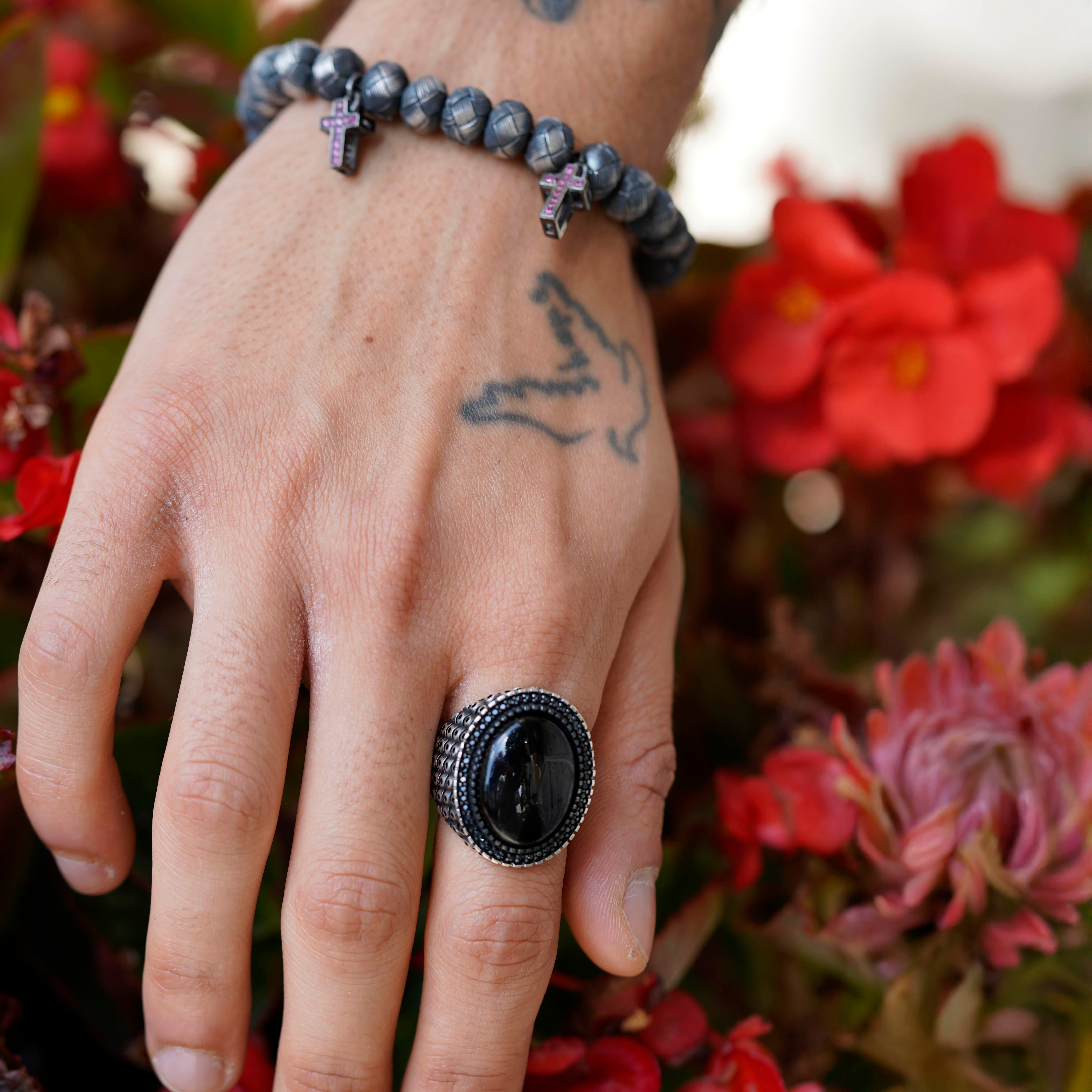 Dark Soul, Pink Cross, Unisex Bracelet