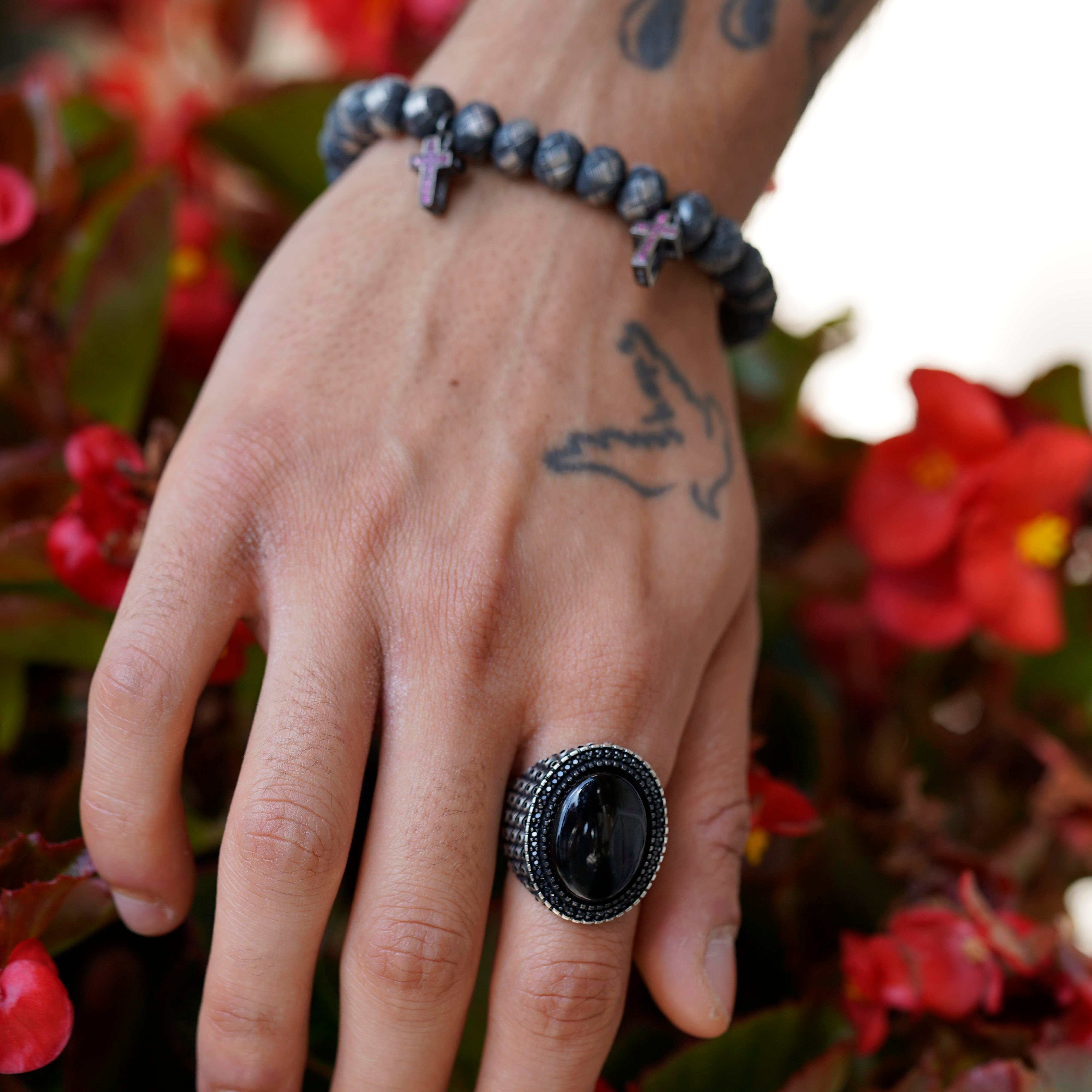 Dark Soul, Pink Cross, Unisex Bracelet