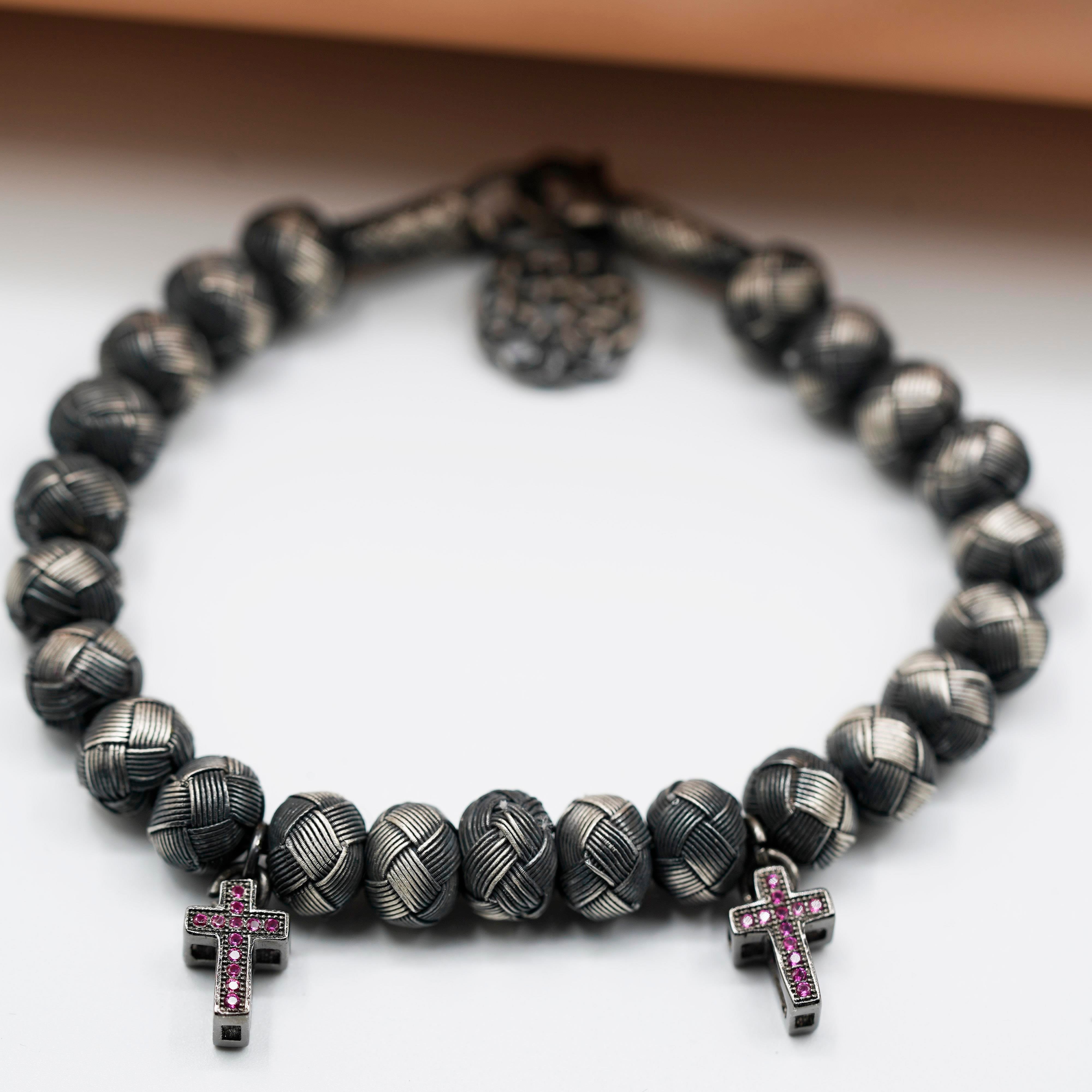 Dark Soul, Pink Cross, Unisex Bracelet