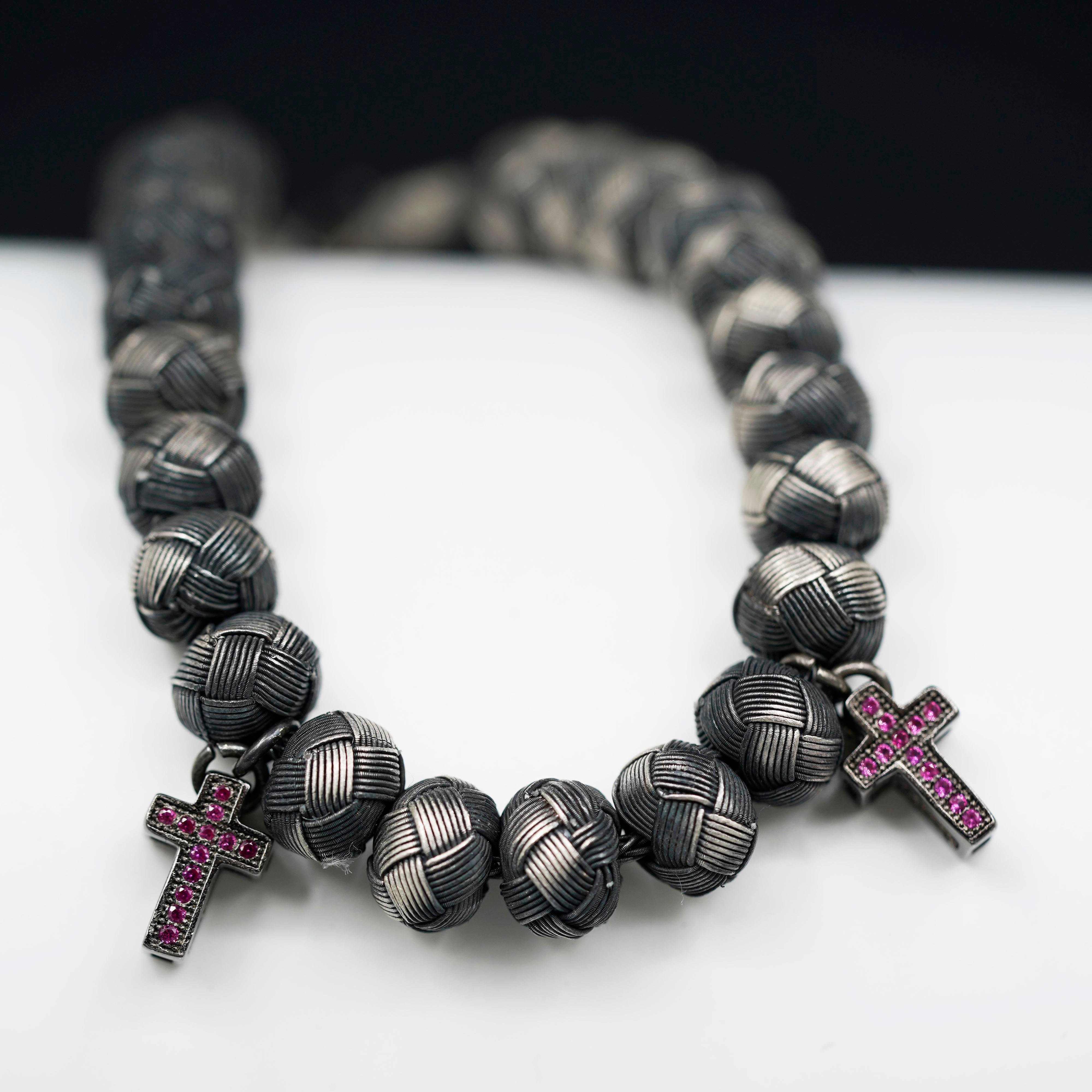 Dark Soul, Pink Cross, Unisex Bracelet