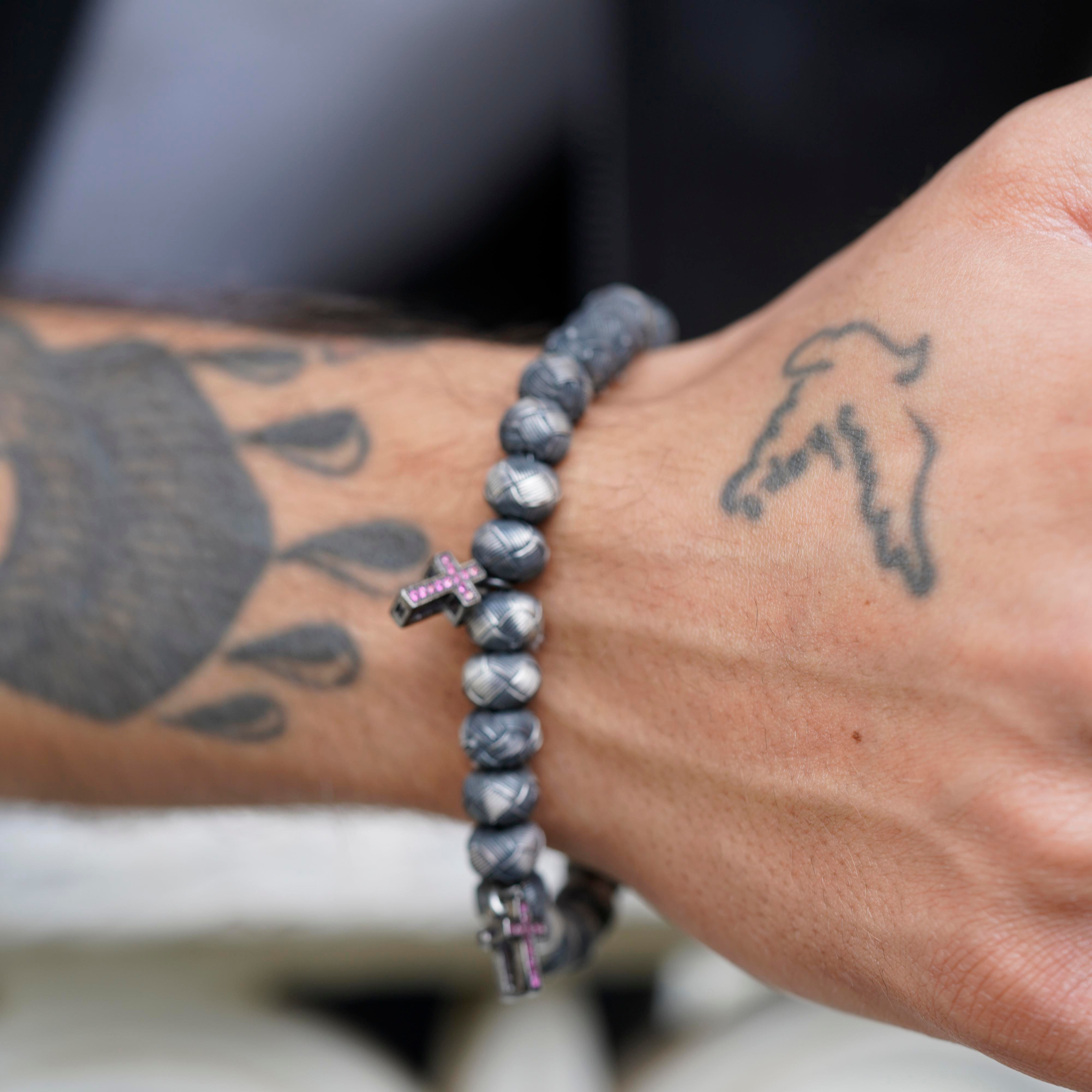 Dark Soul, Pink Cross, Unisex Bracelet