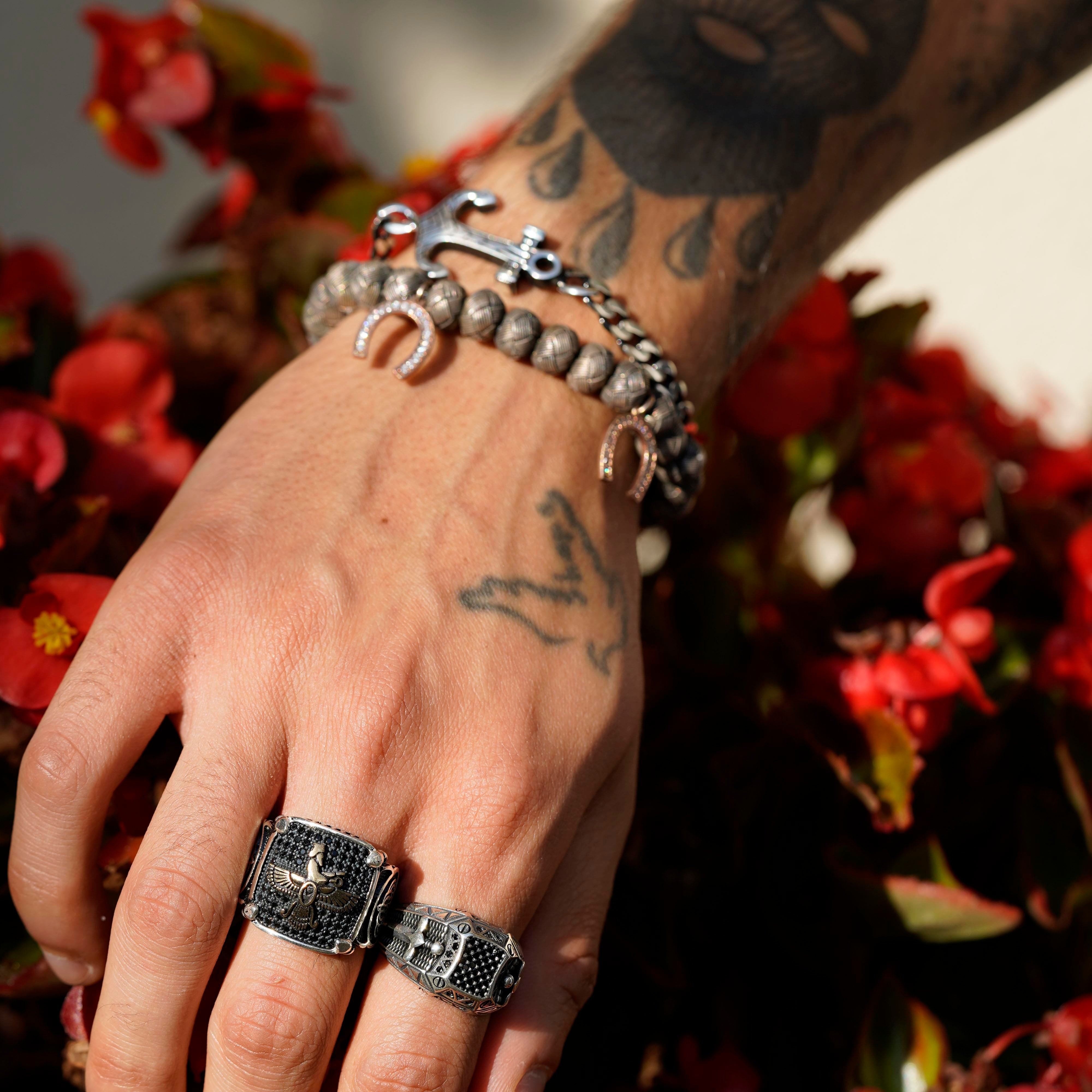 Dark Soul, Rose Horseshoe, Unisex Bracelet
