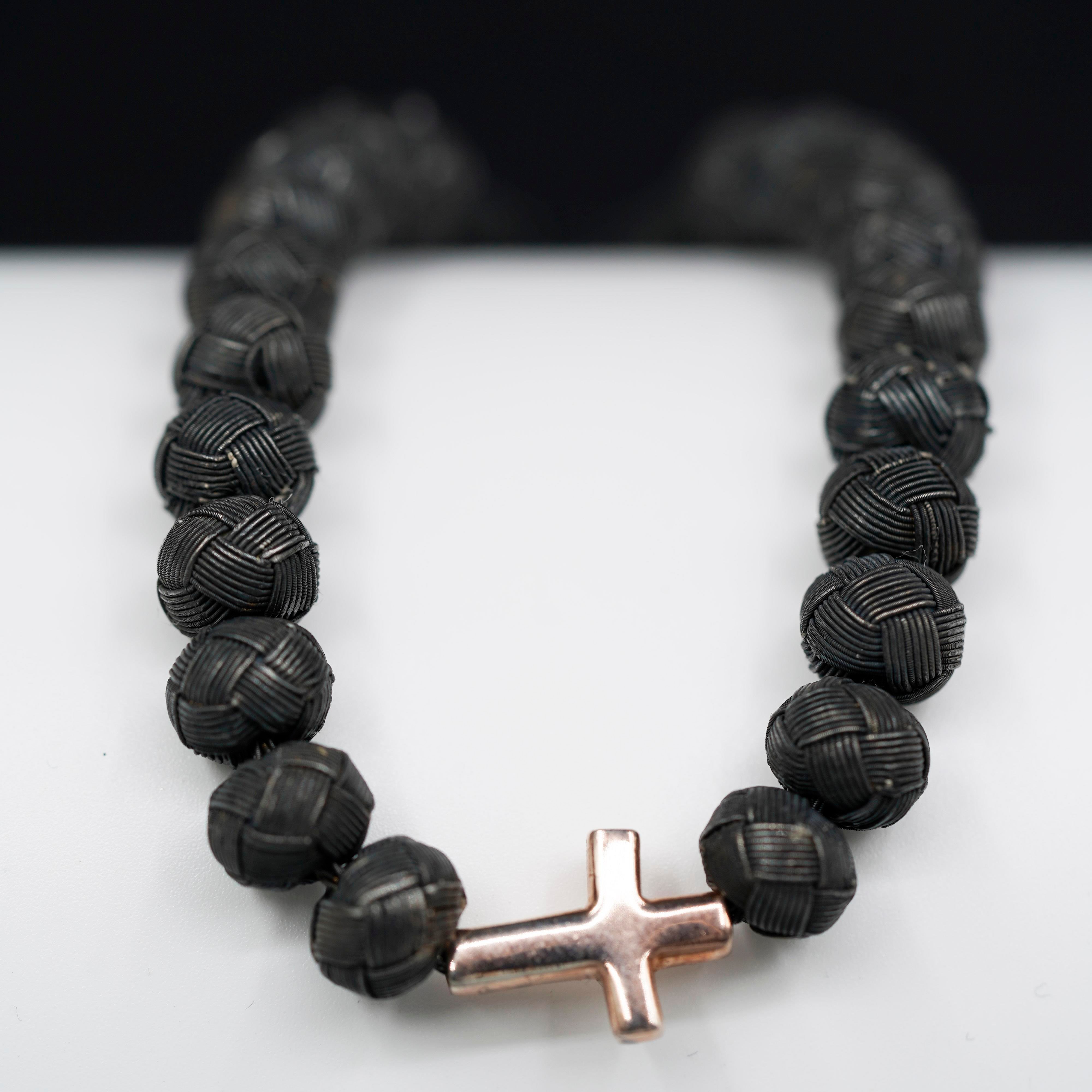 Dark Soul, Rose Single Cross, Unisex Bracelet
