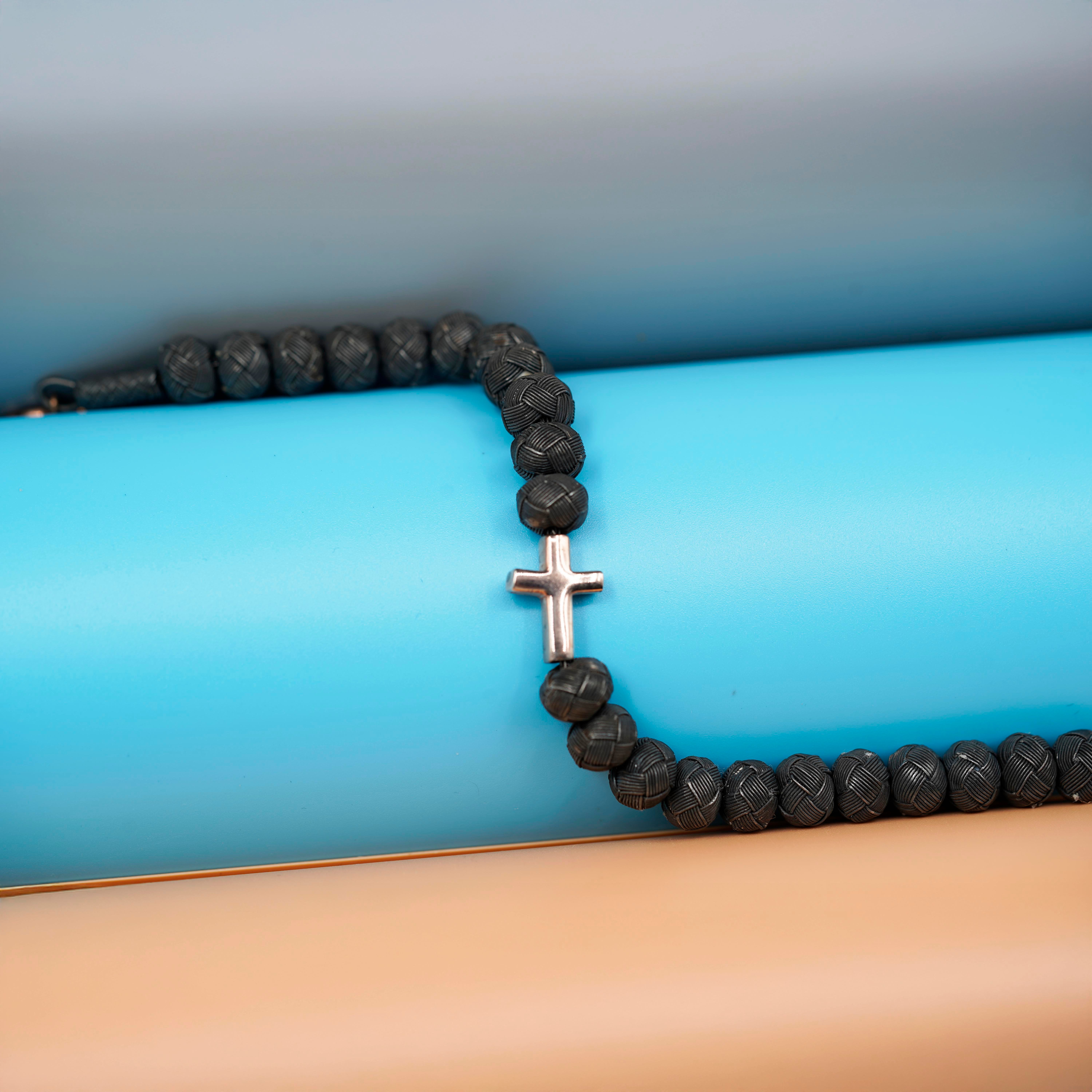 Dark Soul, Rose Single Cross, Unisex Bracelet