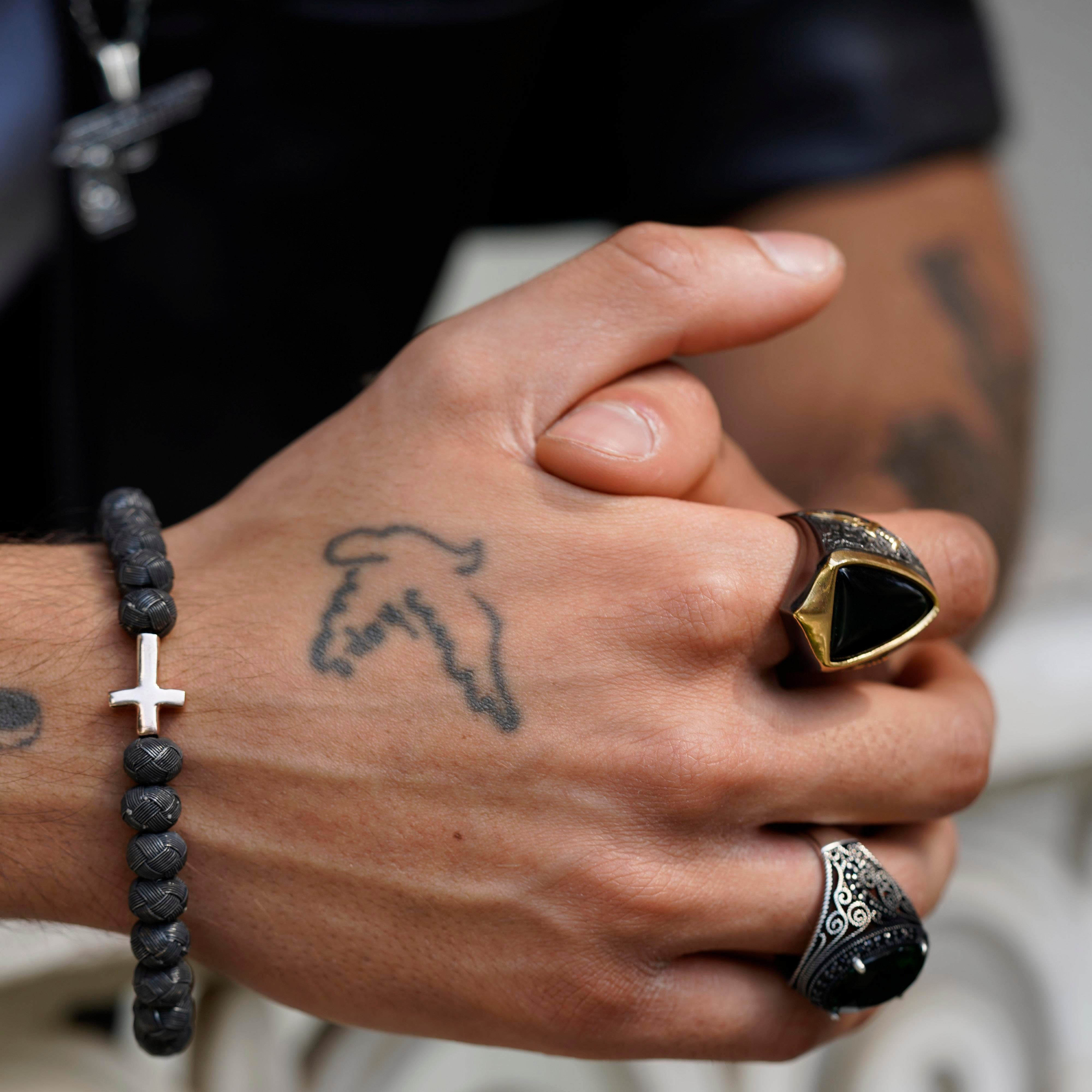 Dark Soul, Rose Single Cross, Unisex Bracelet