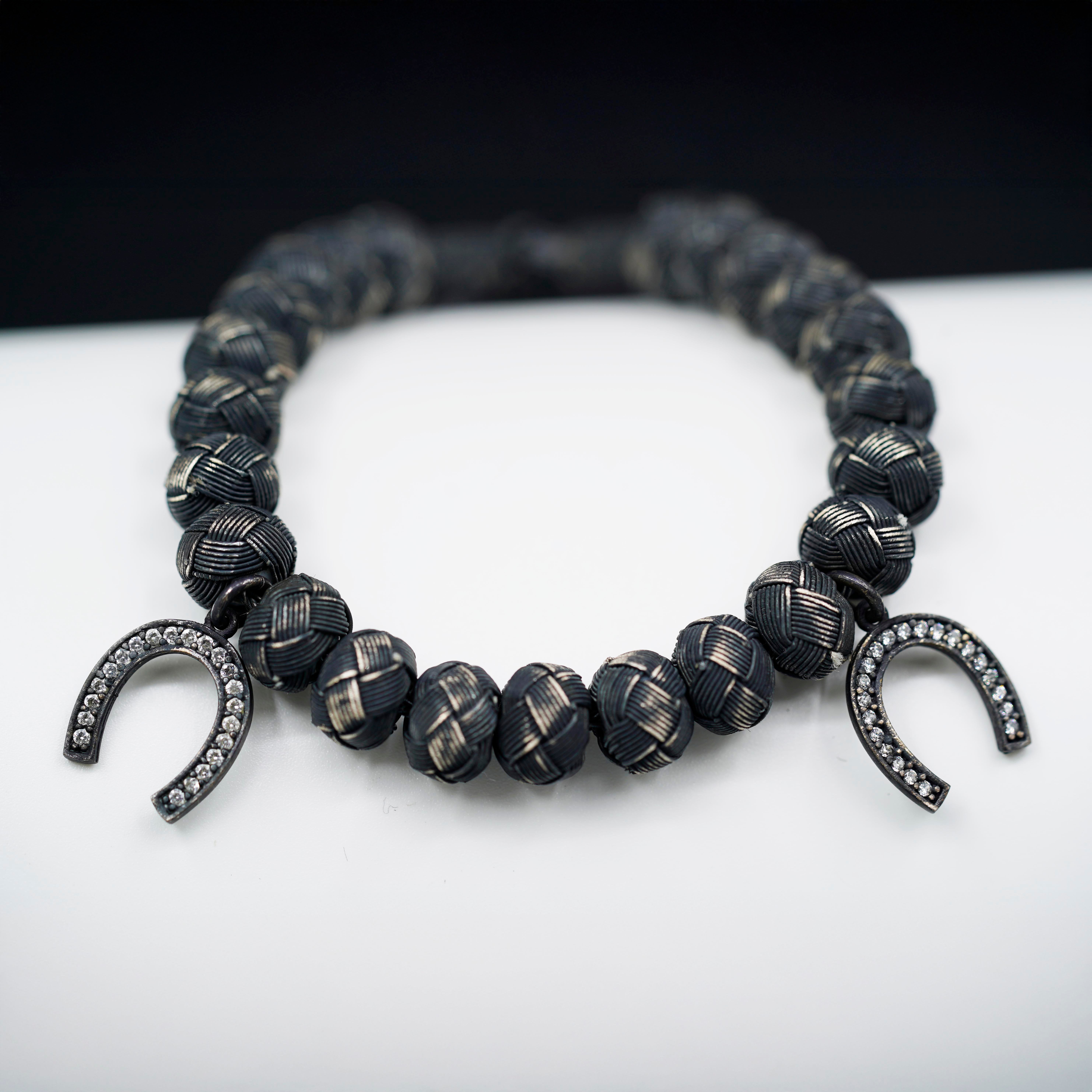 Dark Soul, White Horseshoe, Unisex Bracelet