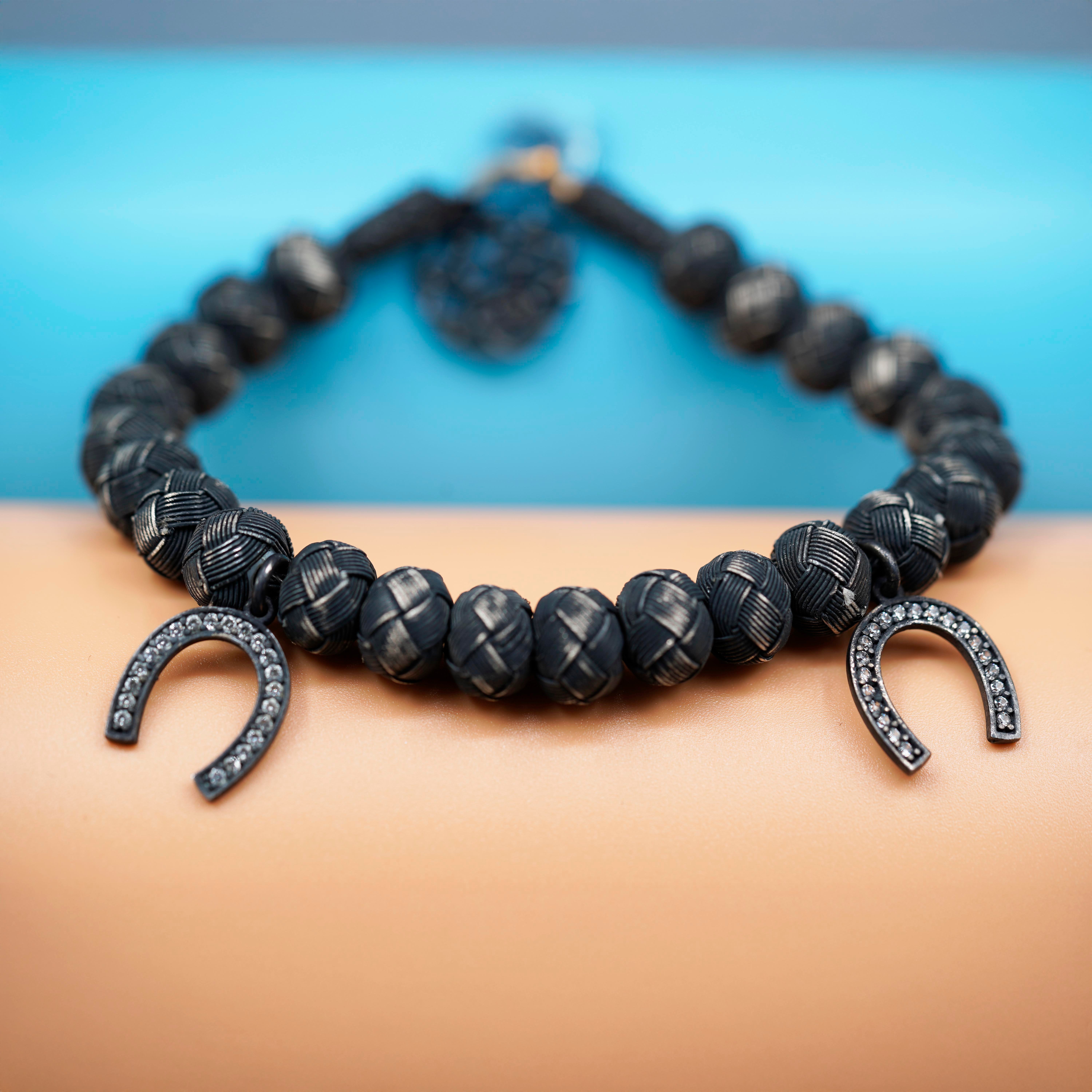 Dark Soul, White Horseshoe, Unisex Bracelet