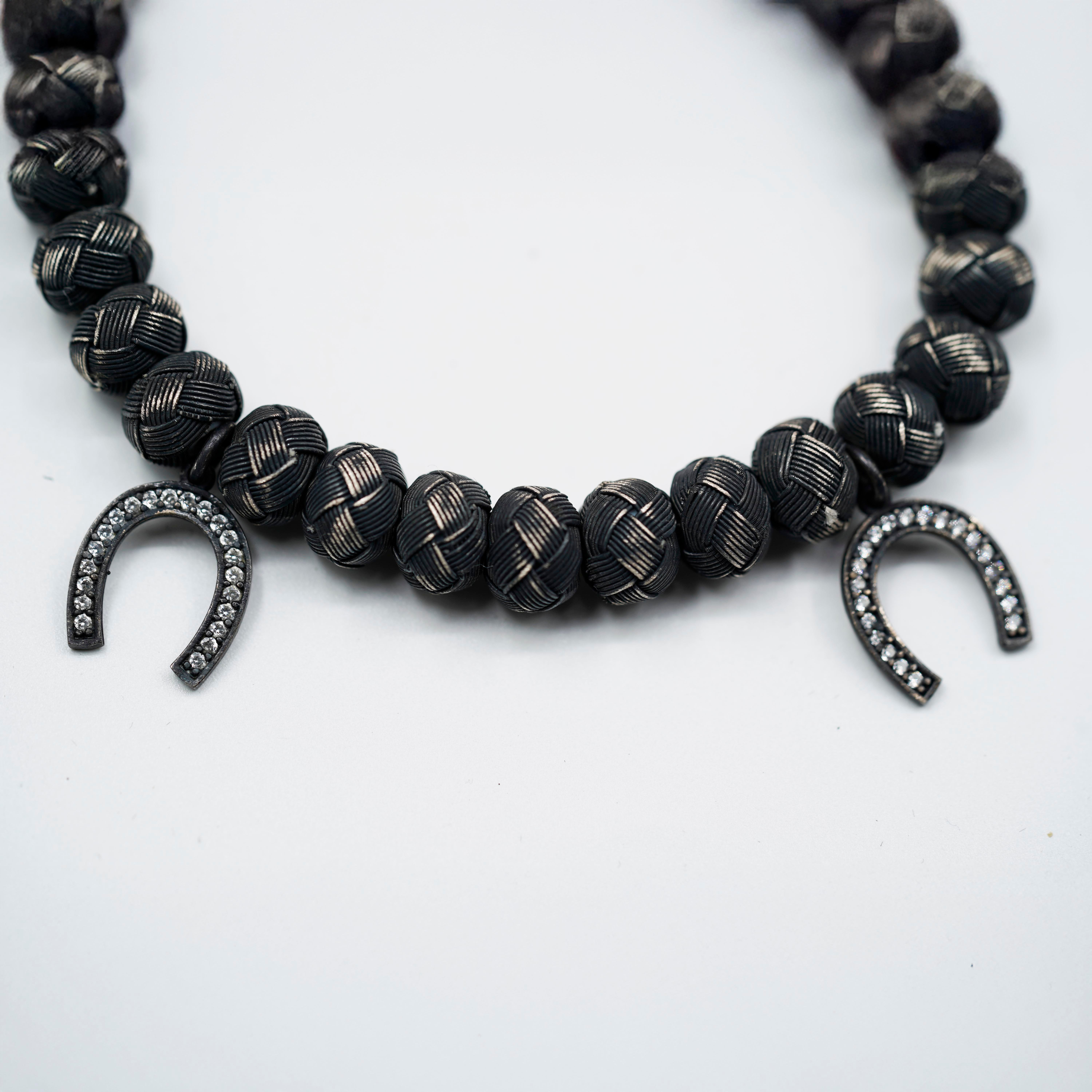 Dark Soul, White Horseshoe, Unisex Bracelet