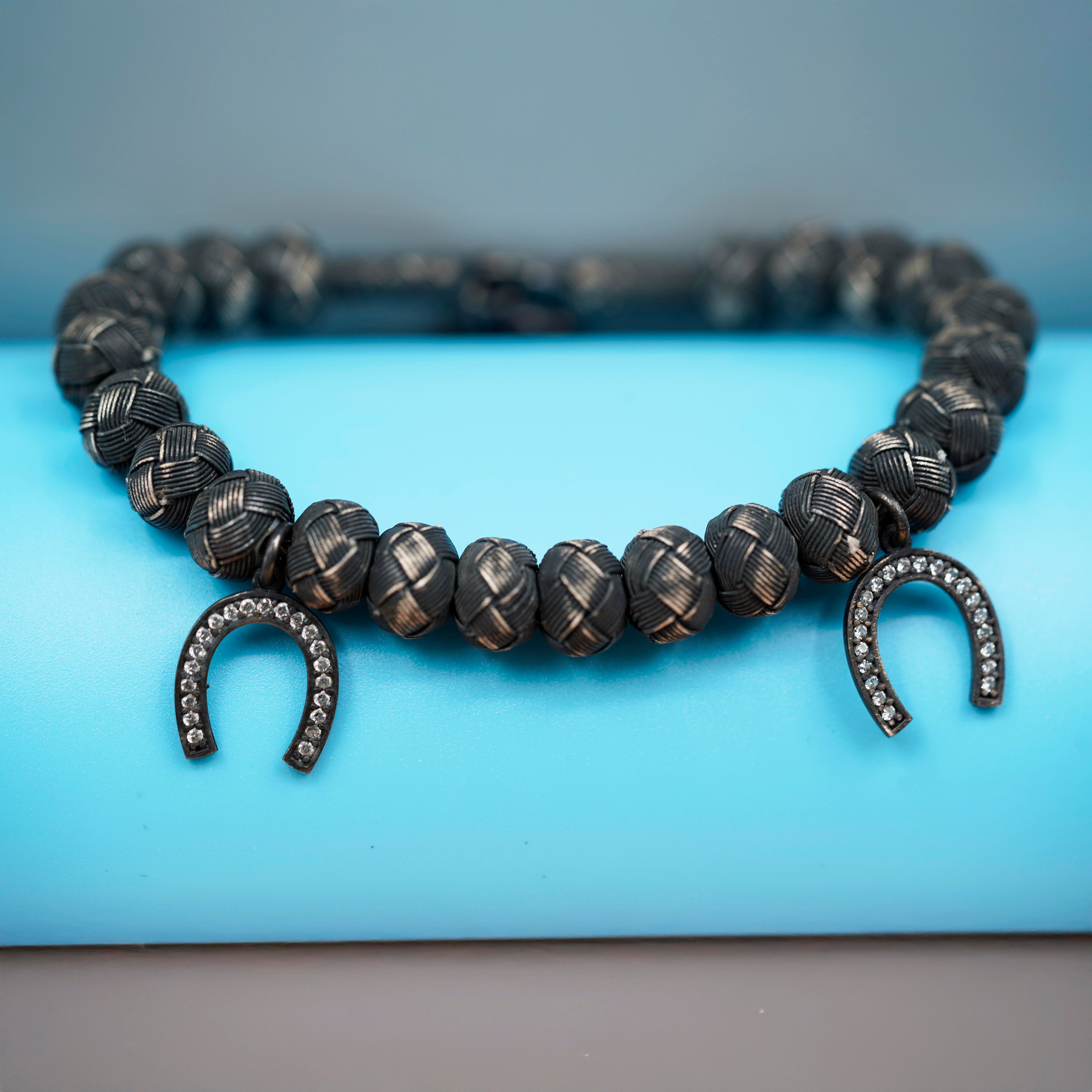 Dark Soul, White Horseshoe, Unisex Bracelet