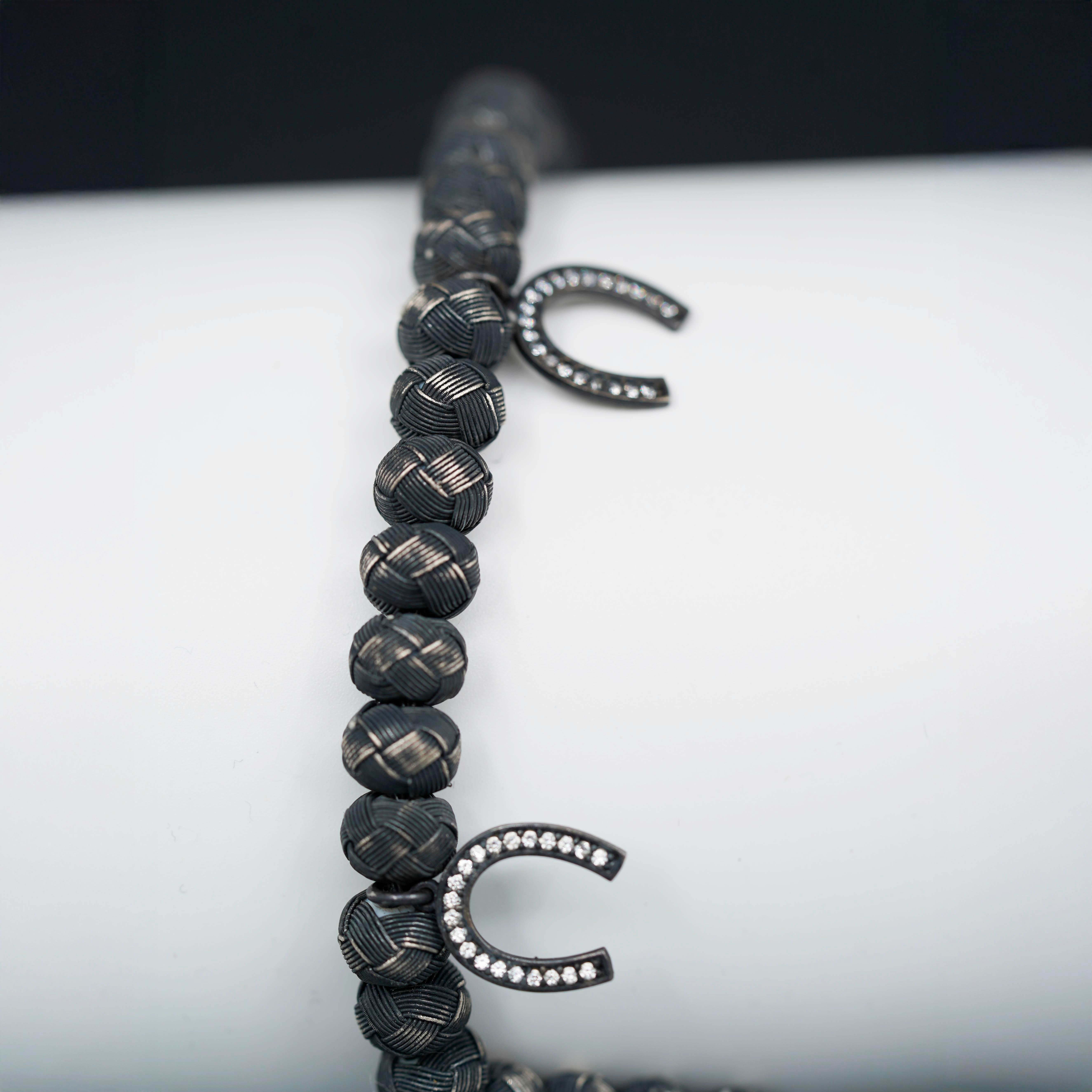 Dark Soul, White Horseshoe, Unisex Bracelet