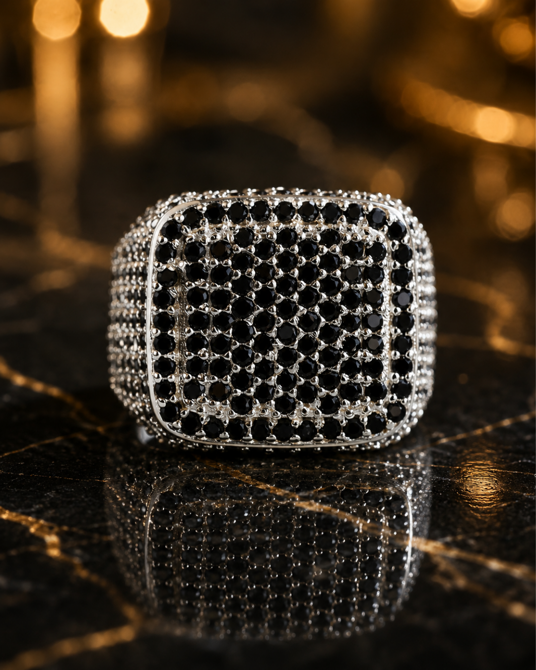 Luxury Black Zircon Stone Ring