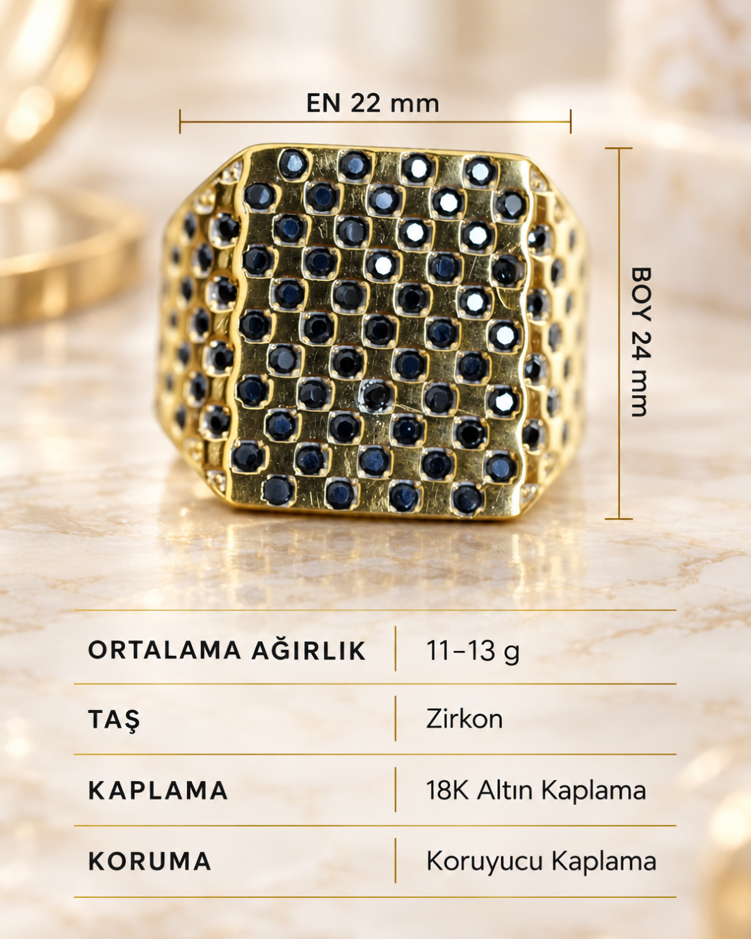 Gölge Kare Yüzük