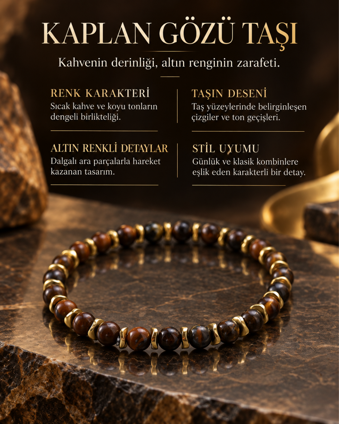 Kaplan Gözü Erkek Bileklik