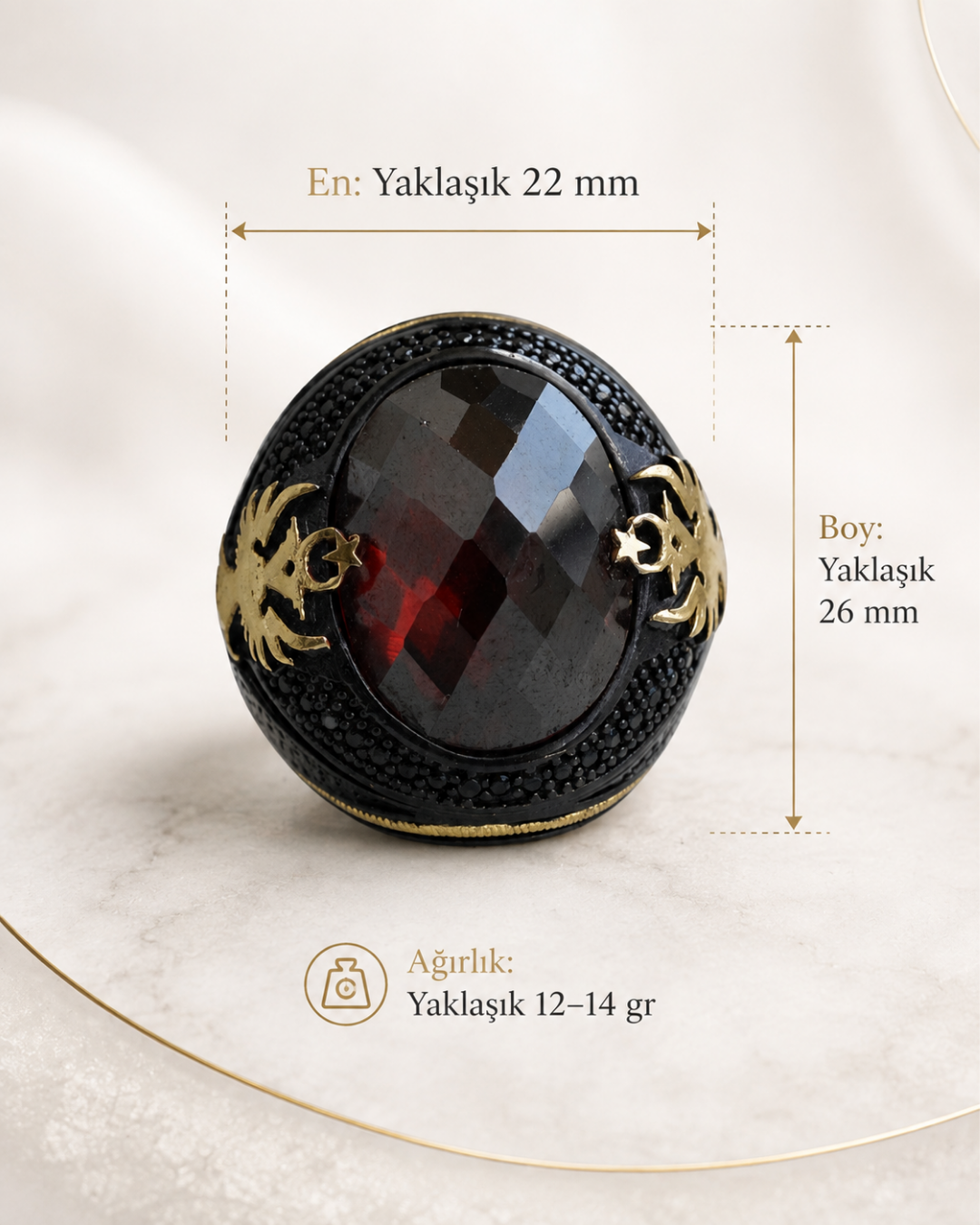 Kızıl Mühür Erkek Gümüş Yüzük