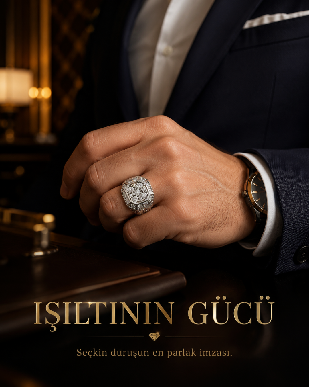 Kristal Zirve Gümüş Yüzük