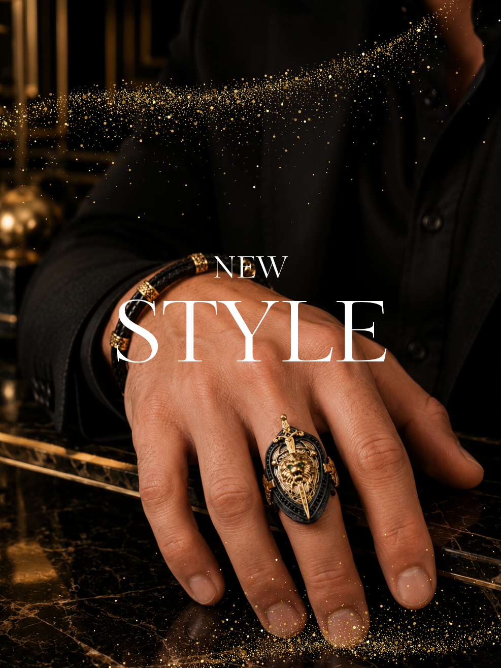 Luxury Green Eye Lion Ring