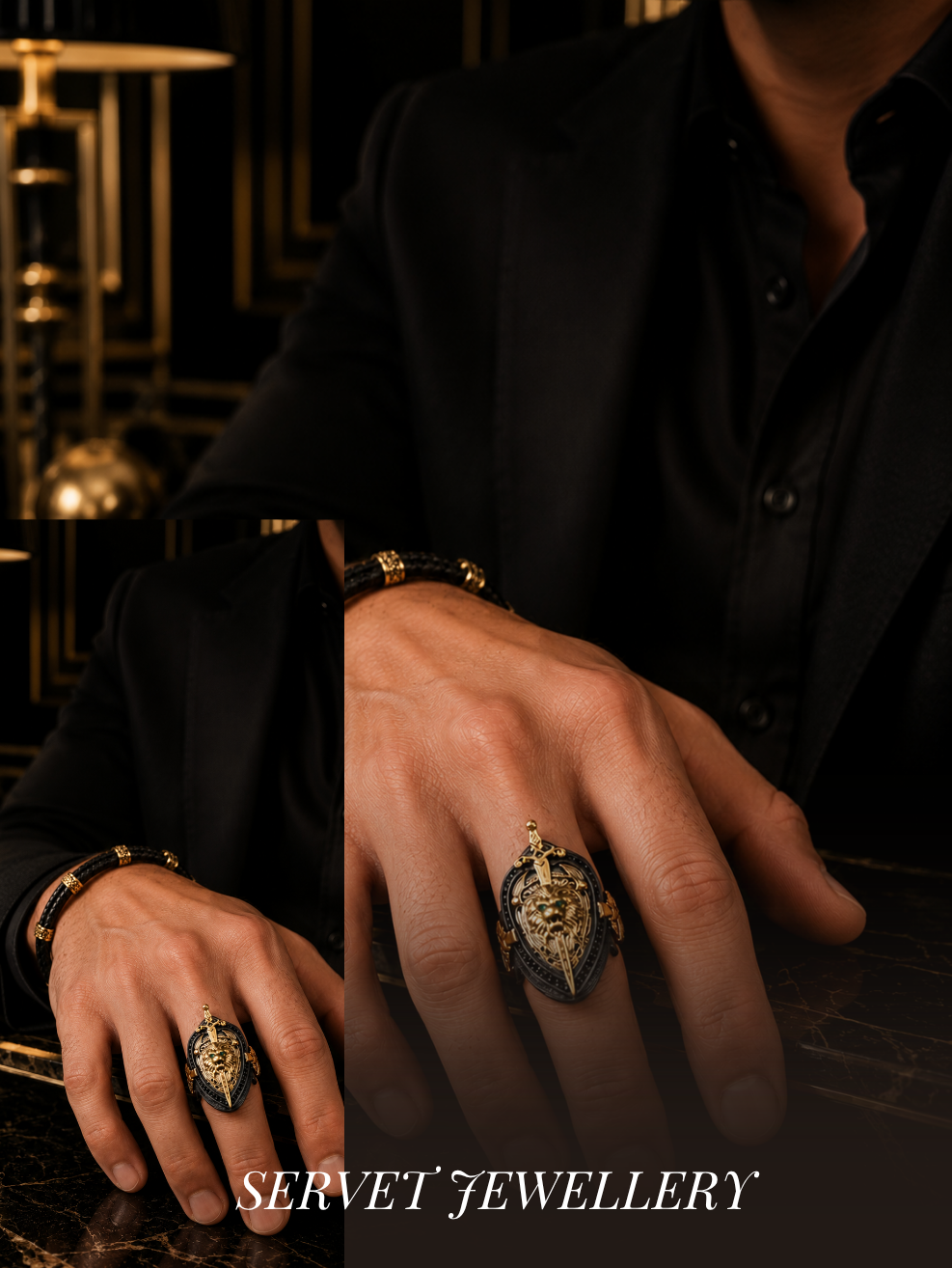 Luxury Green Eye Lion Ring
