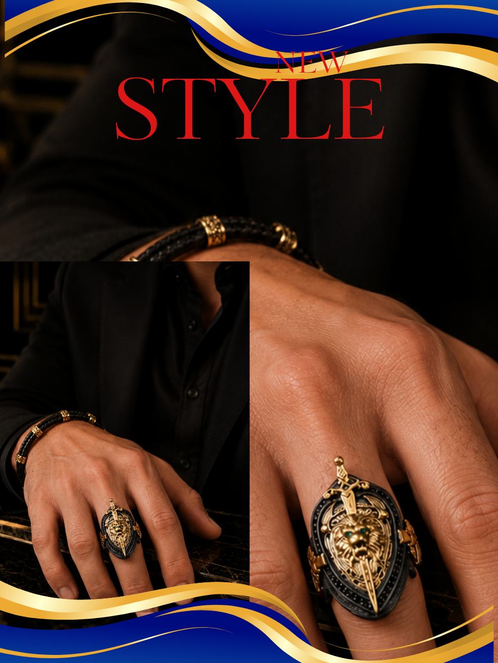 Luxury Green Eye Lion Ring
