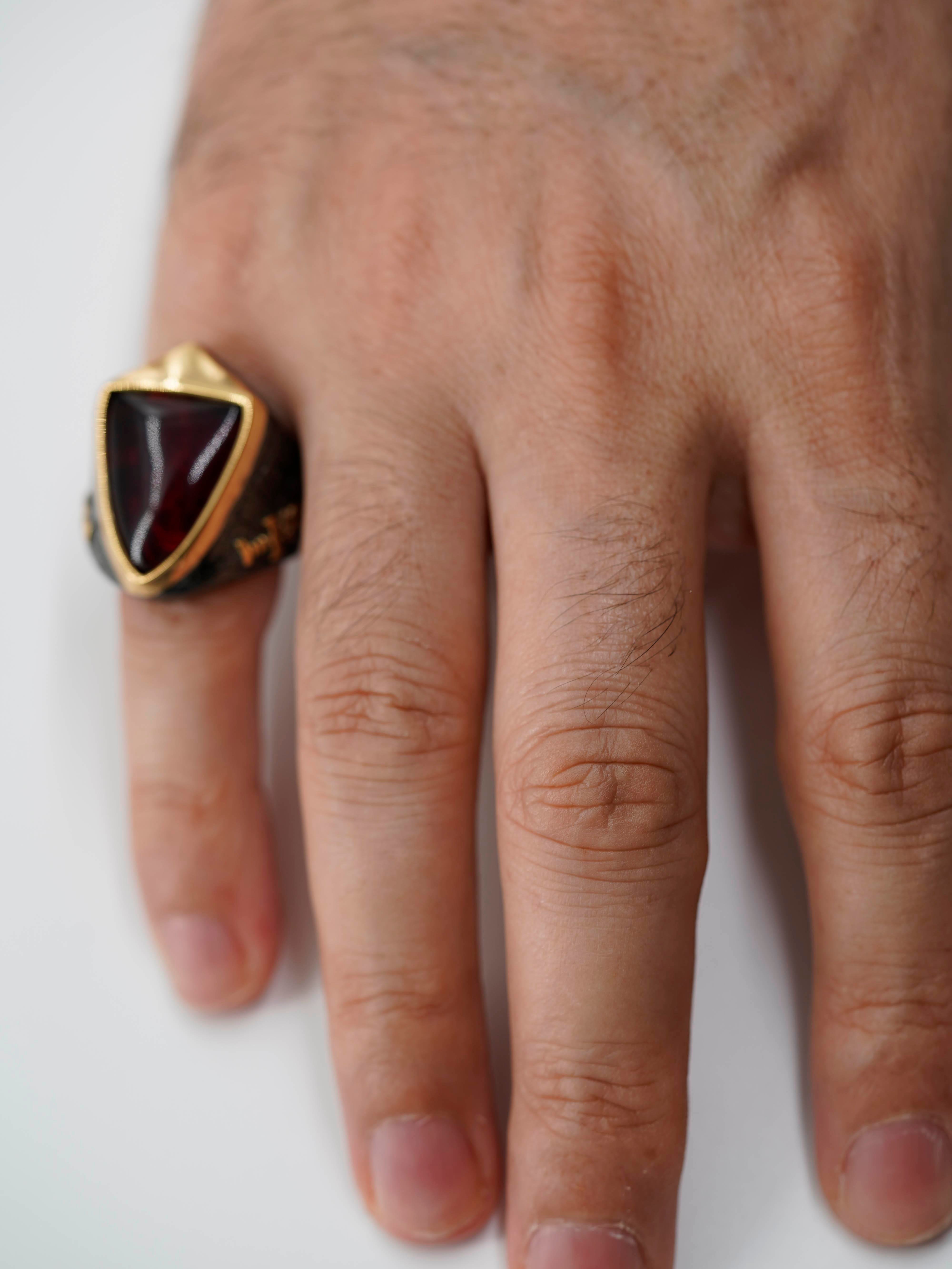 Luxury Red Amber Ring