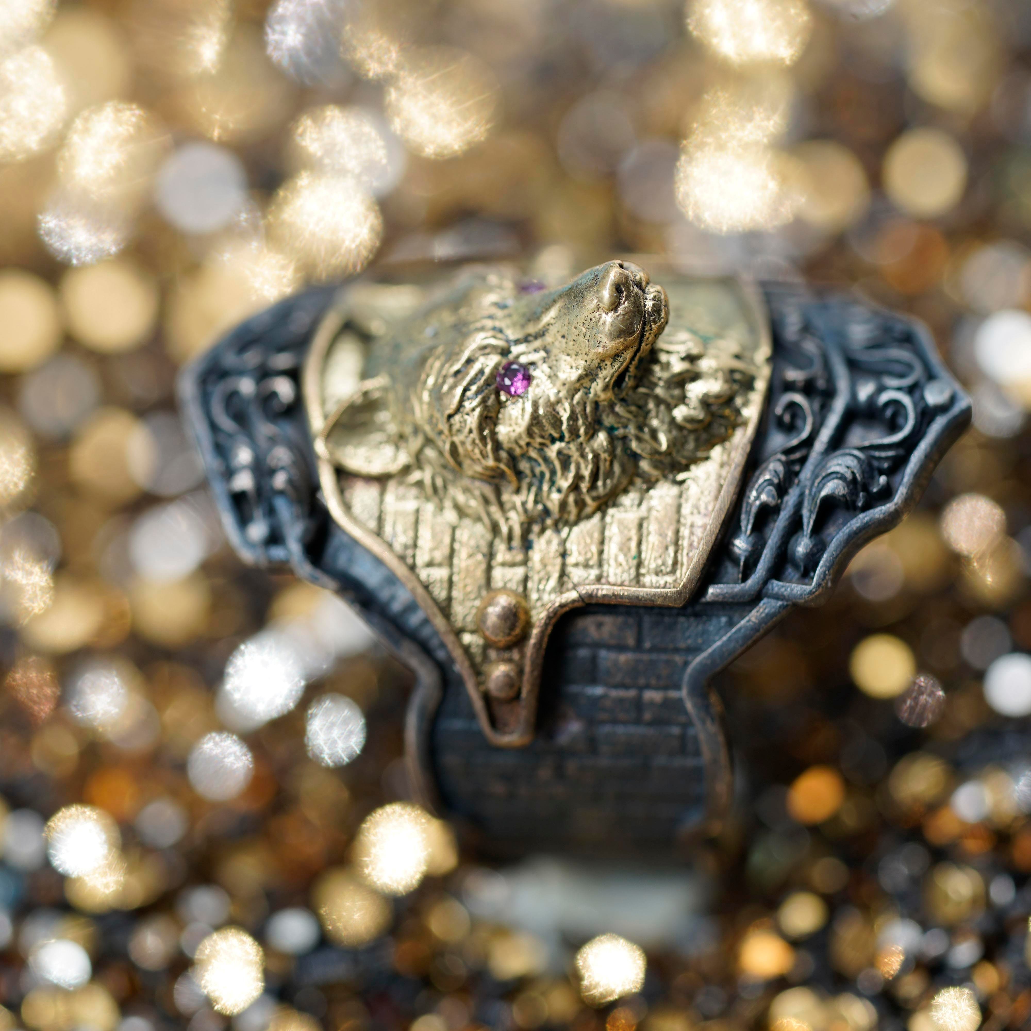 Luxury Wolf Oxidized Ring