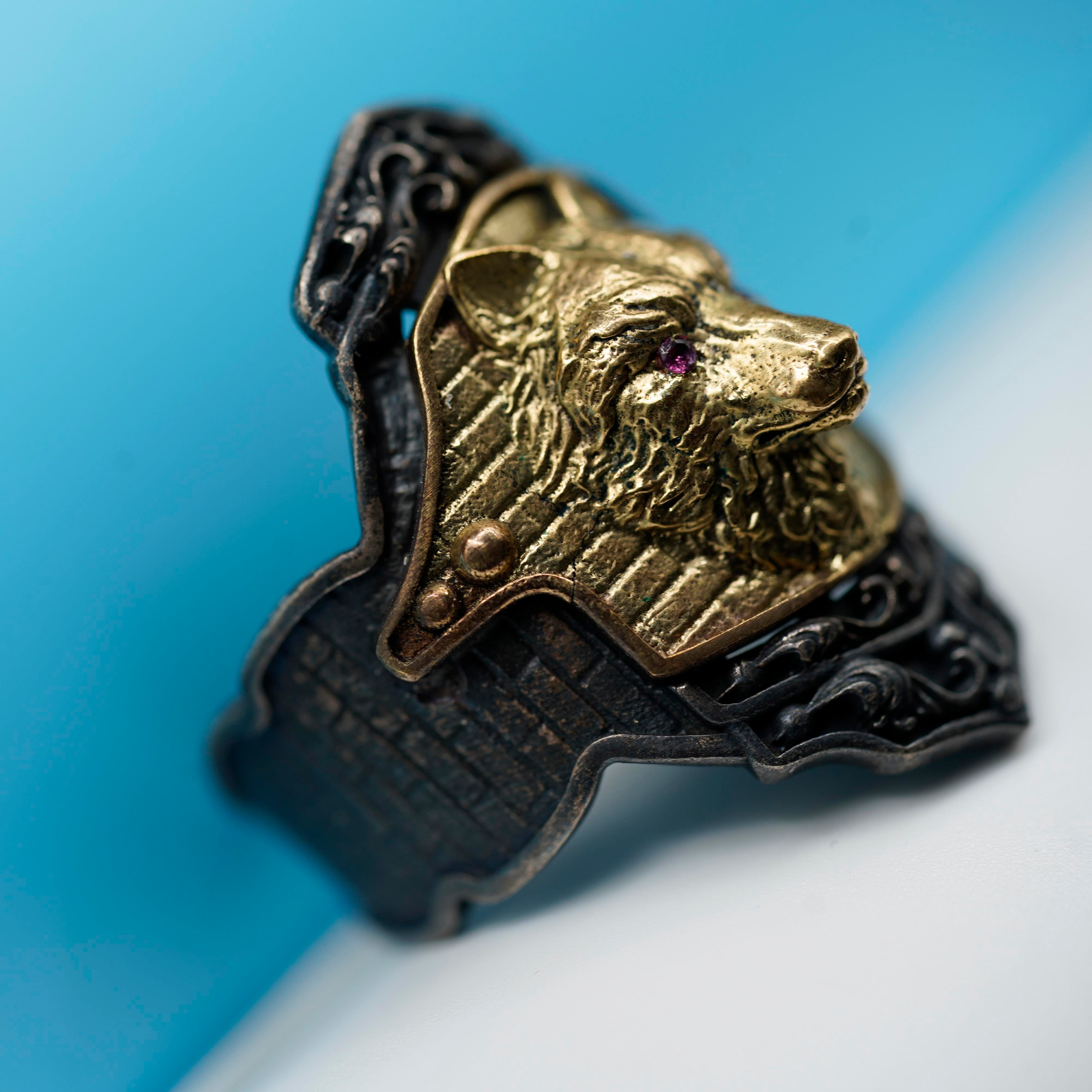 Luxury Wolf Oxidized Ring