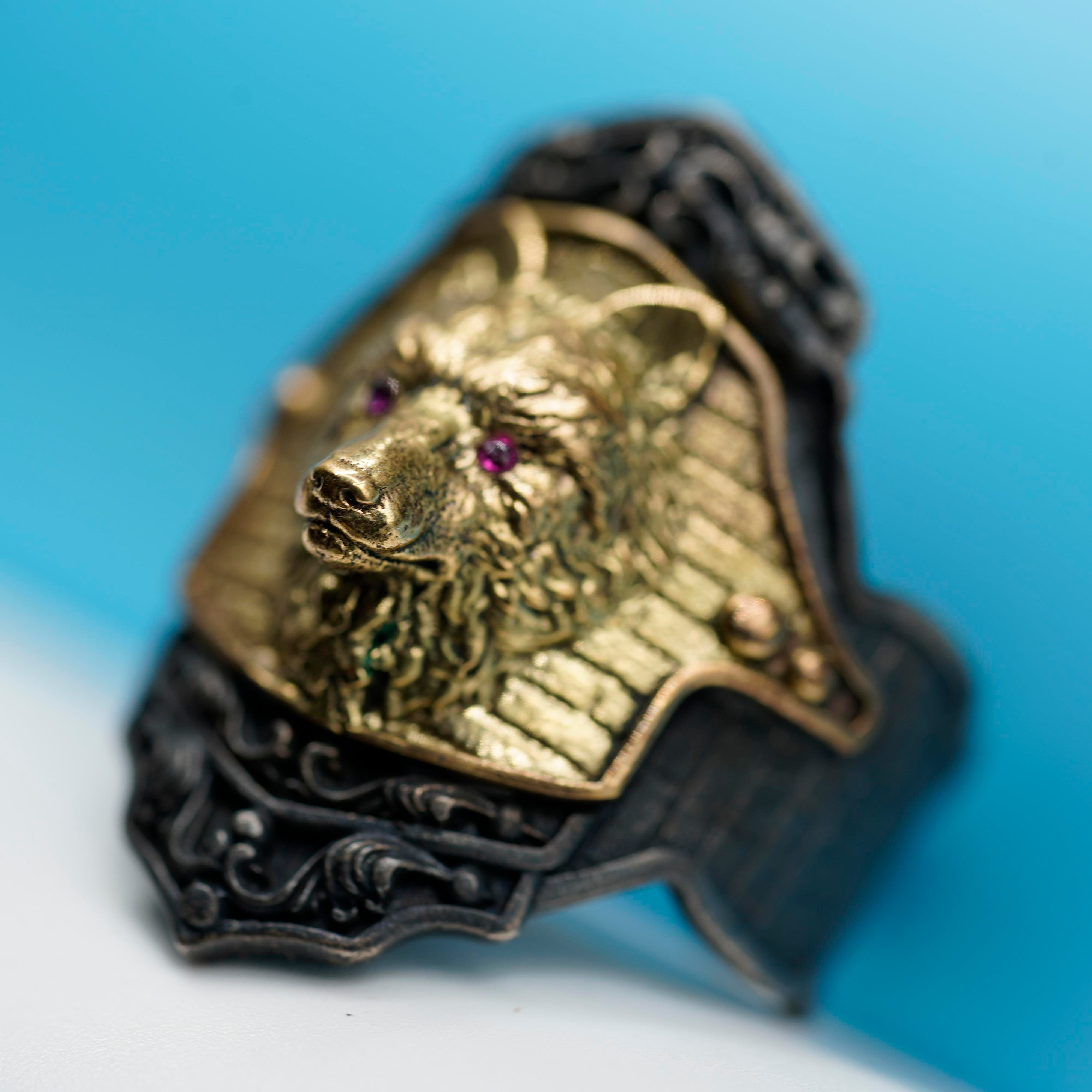 Luxury Wolf Oxidized Ring