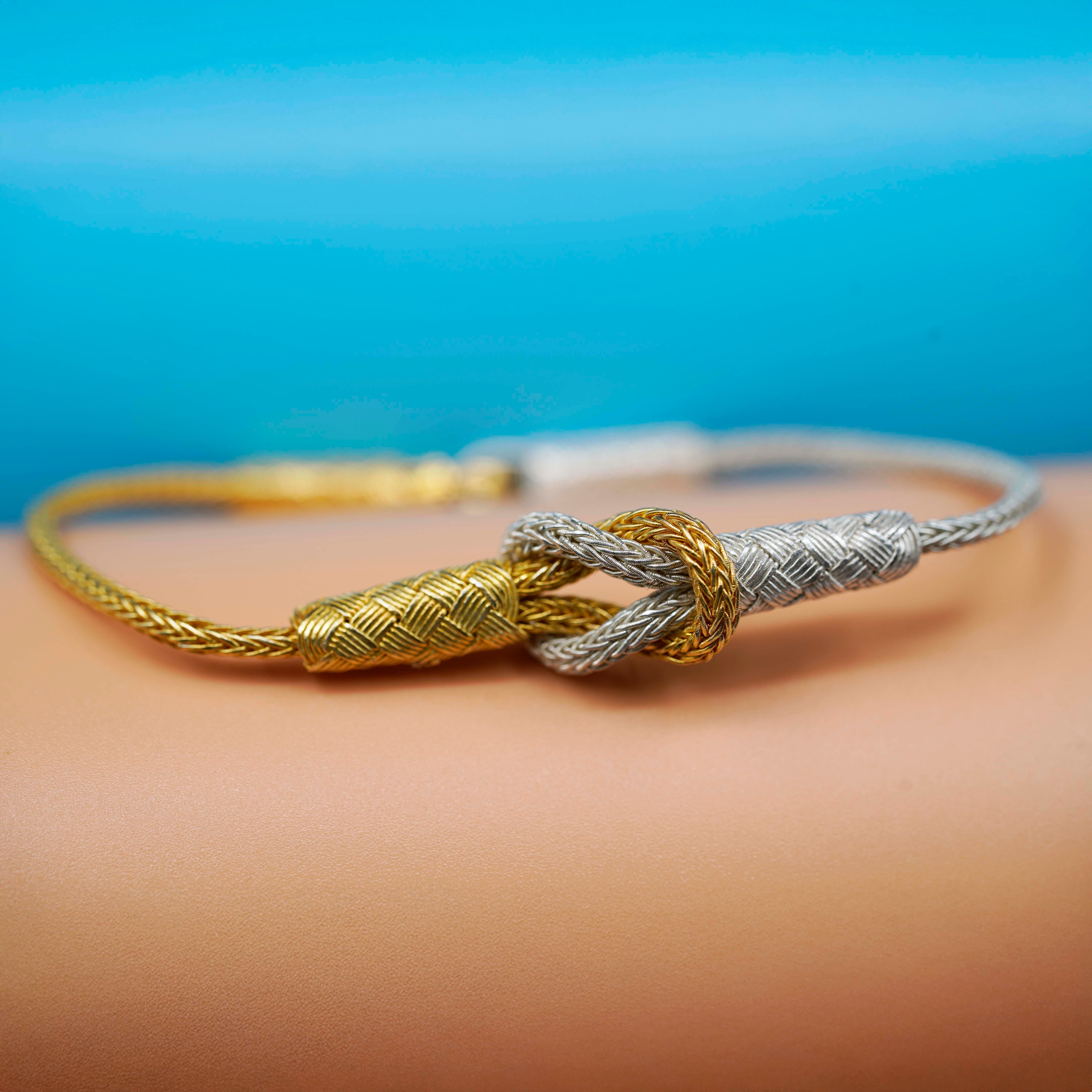 Magic Ancient Touch, White & Gold Plated, Unisex Bracelet