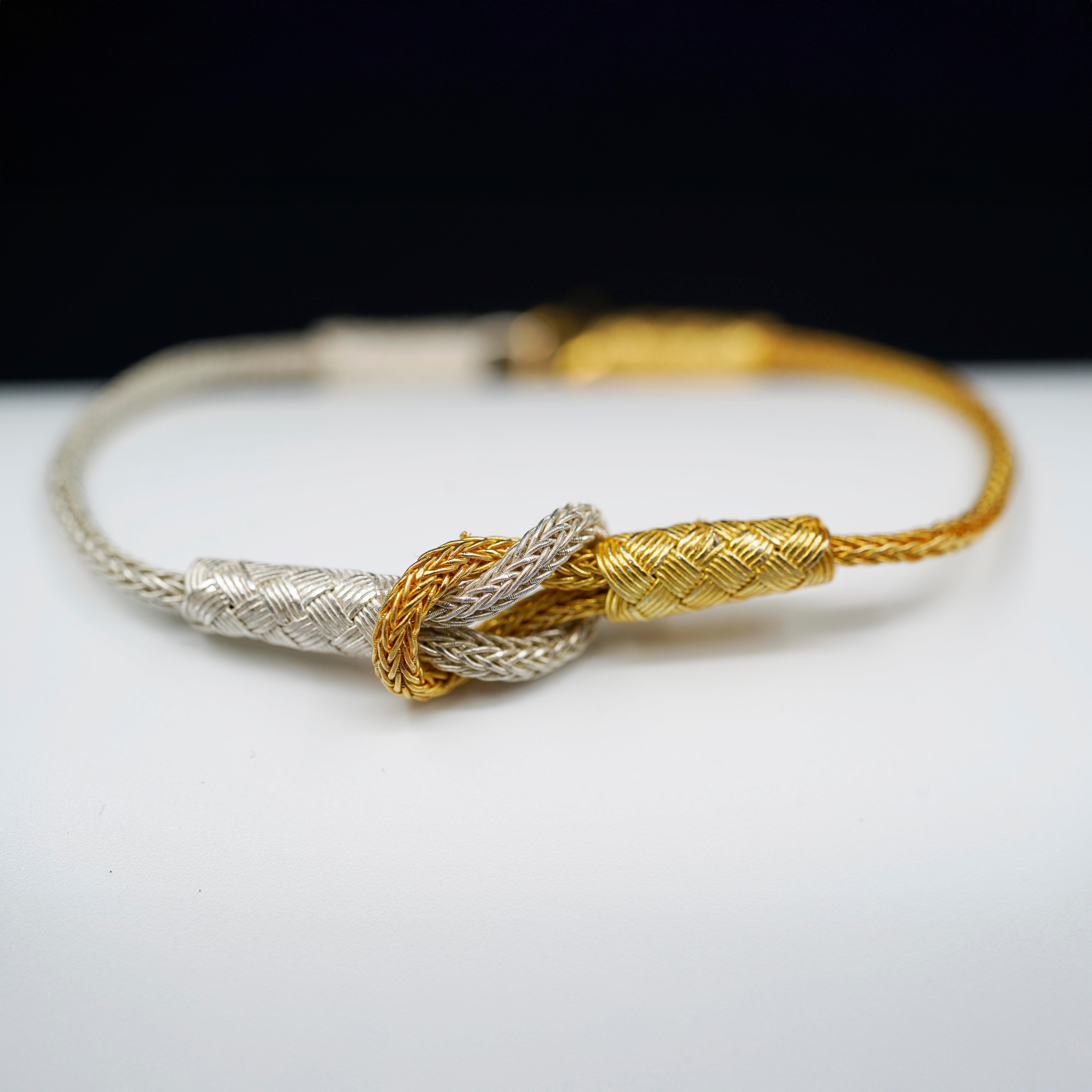 Magic Ancient Touch, White & Gold Plated, Unisex Bracelet