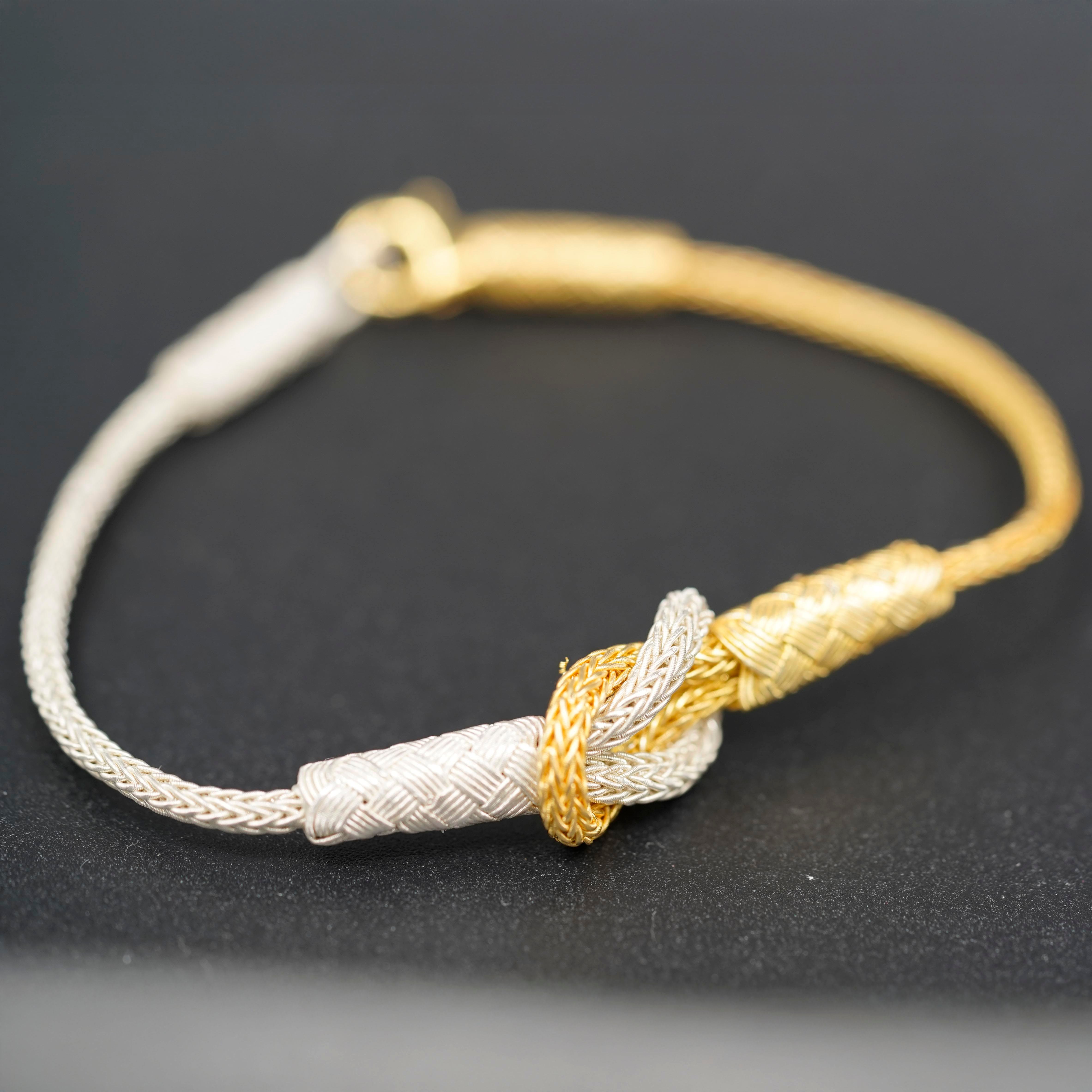 Magic Ancient Touch, White & Gold Plated, Unisex Bracelet
