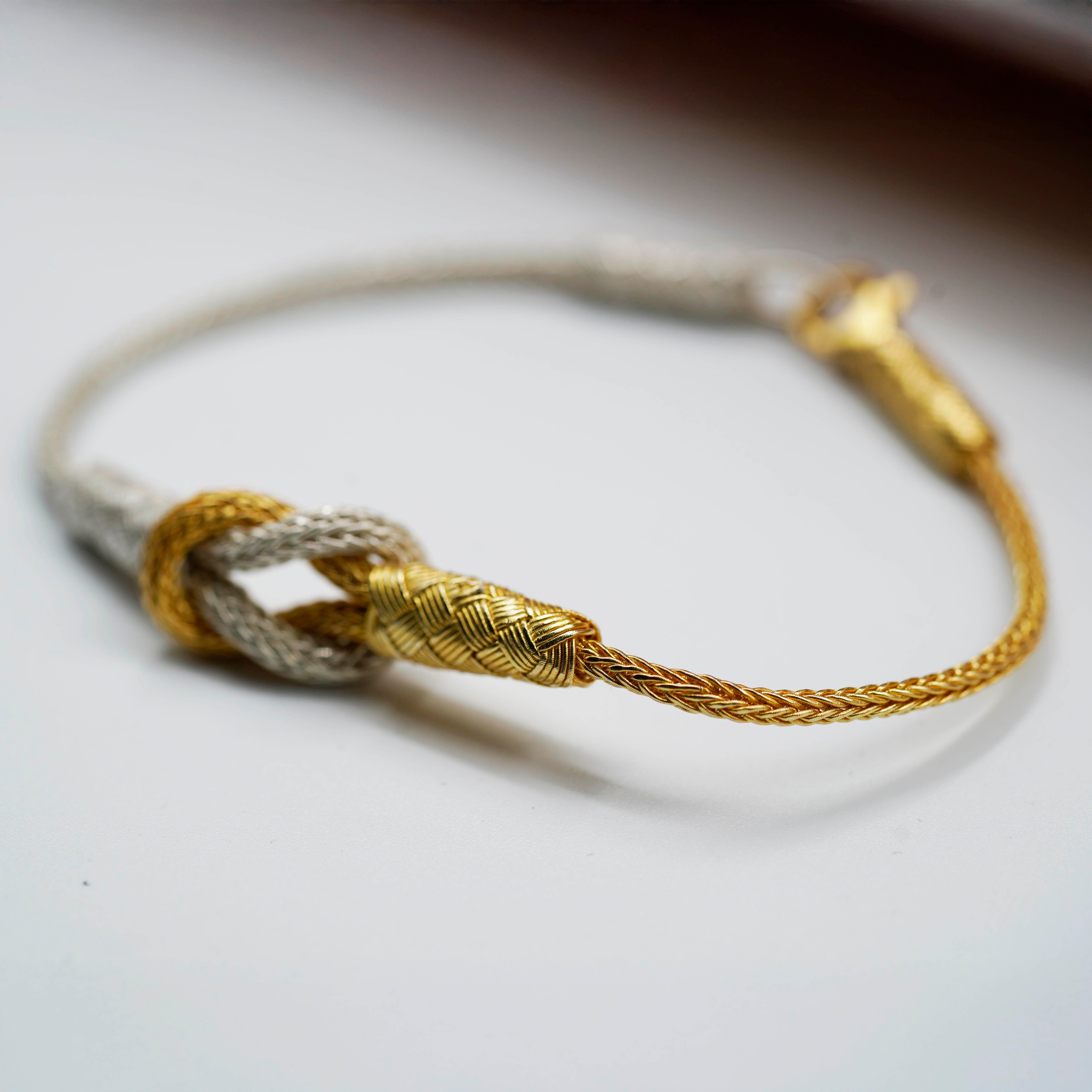 Magic Ancient Touch, White & Gold Plated, Unisex Bracelet
