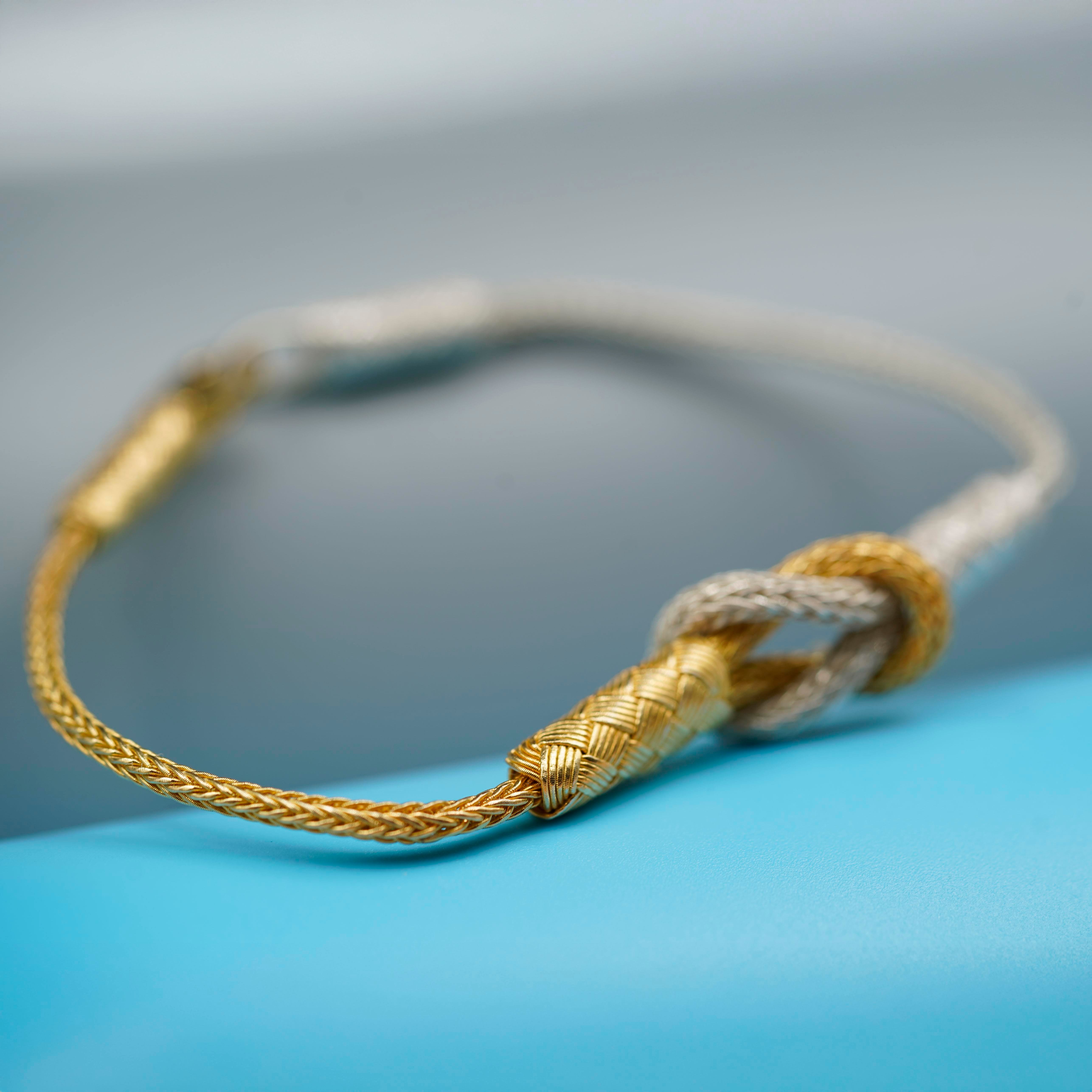 Magic Ancient Touch, White & Gold Plated, Unisex Bracelet