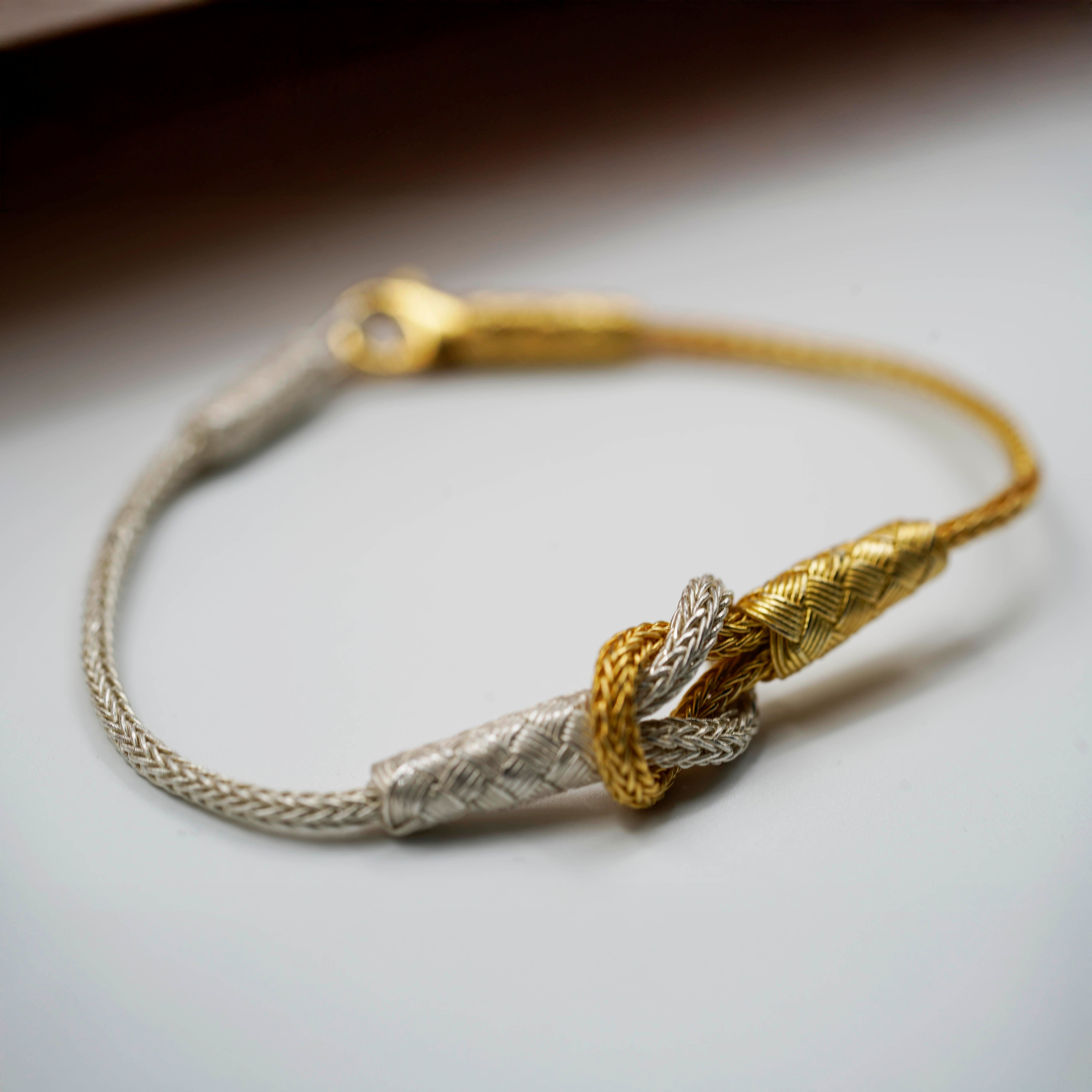 Magic Ancient Touch, White & Gold Plated, Unisex Bracelet